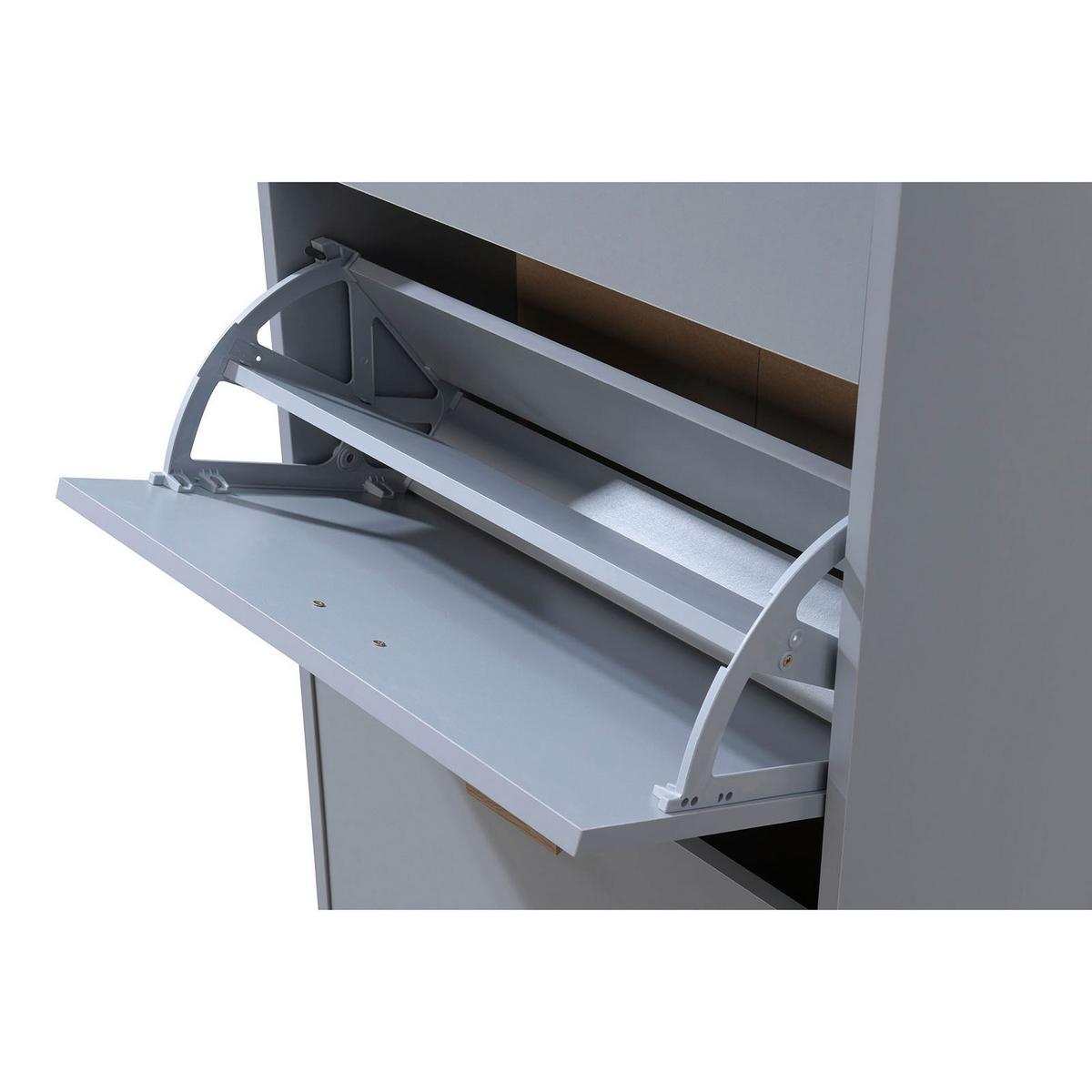 Schuhkipper Melanie Grau/ Eiche Dekor B: 58 Cm - Eichefarben/Grau, Design, Holzwerkstoff (58/131/25cm) - MID.YOU