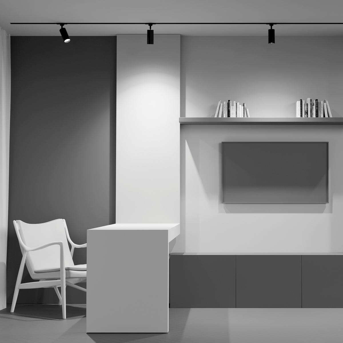 Schienensystem-Strahler Focus - Schwarz, Basics, Metall (6/21/13cm) - MAYTONI