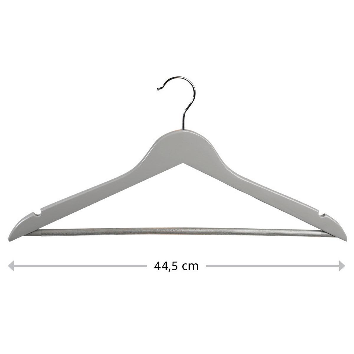Kleiderbügel Set Grau B: 44,5 cm - Grau, Basics, Holz (44.5/1.2cm) - Kesper