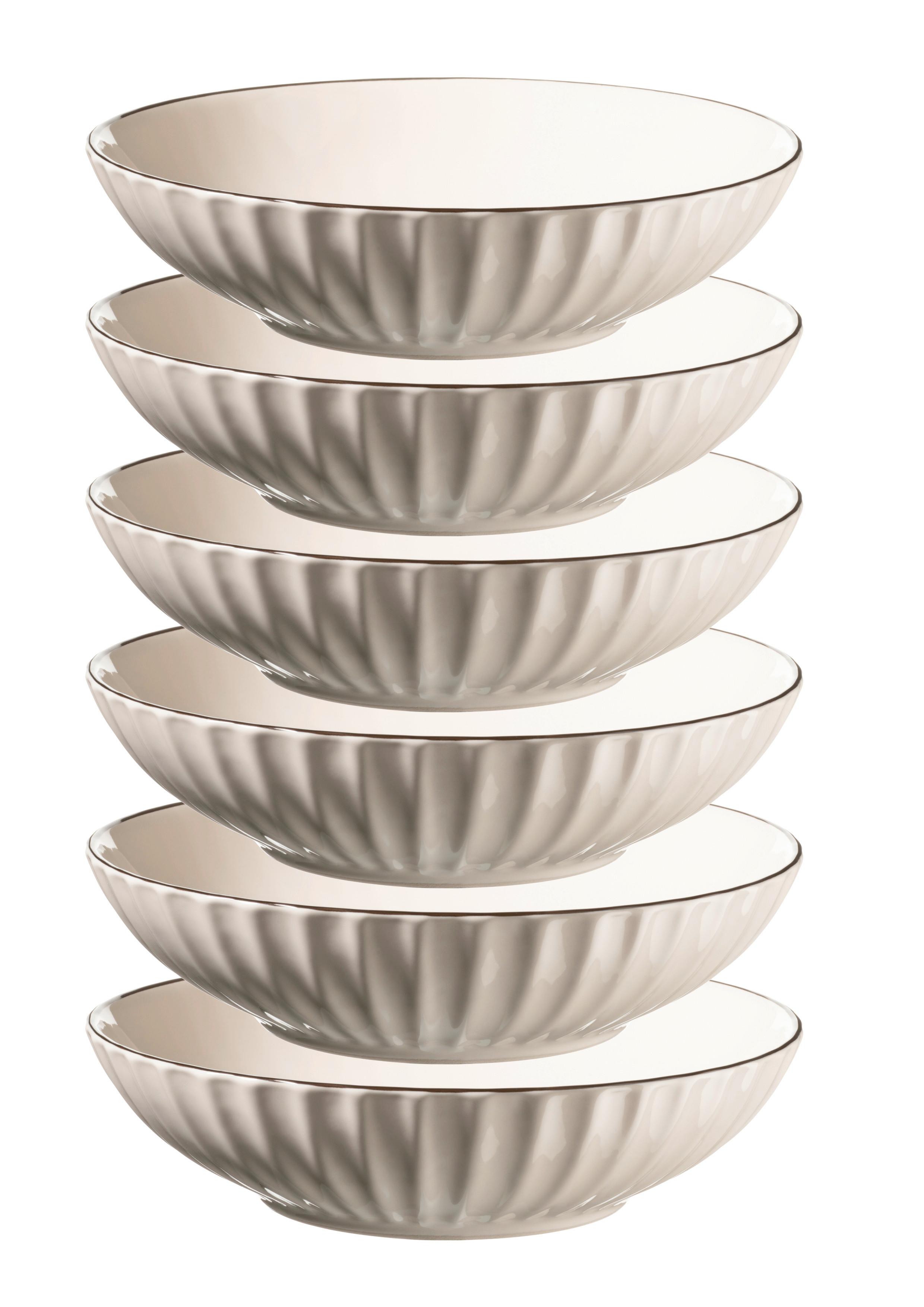 Tellerset Osita Creme 6-teilig - Creme, Basics, Keramik - Mäser