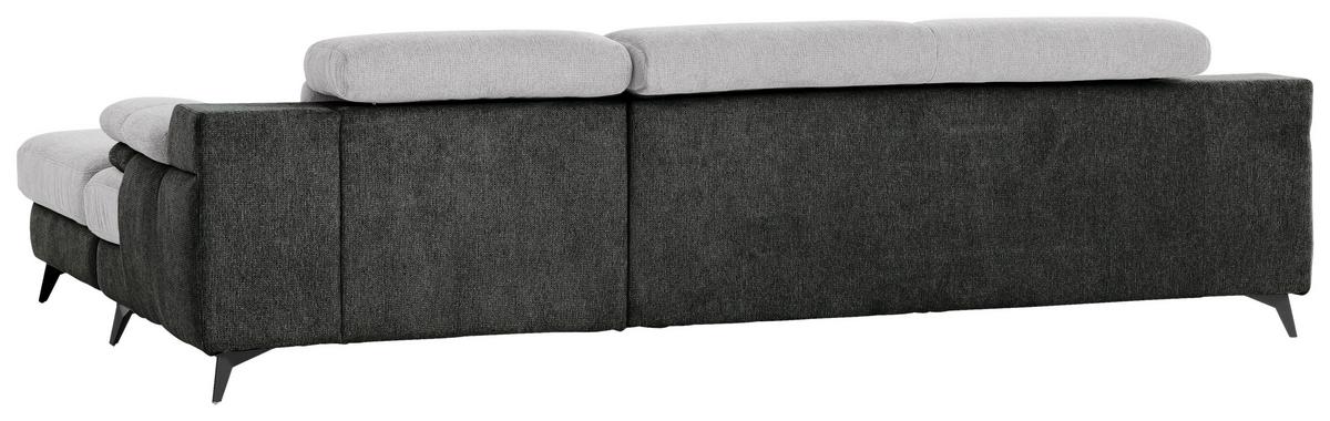 Ecksofa Titus Graphit-/silberfarben - Silberfarben/Schwarz, Design, Textil (291/80-98/178cm) - Livetastic