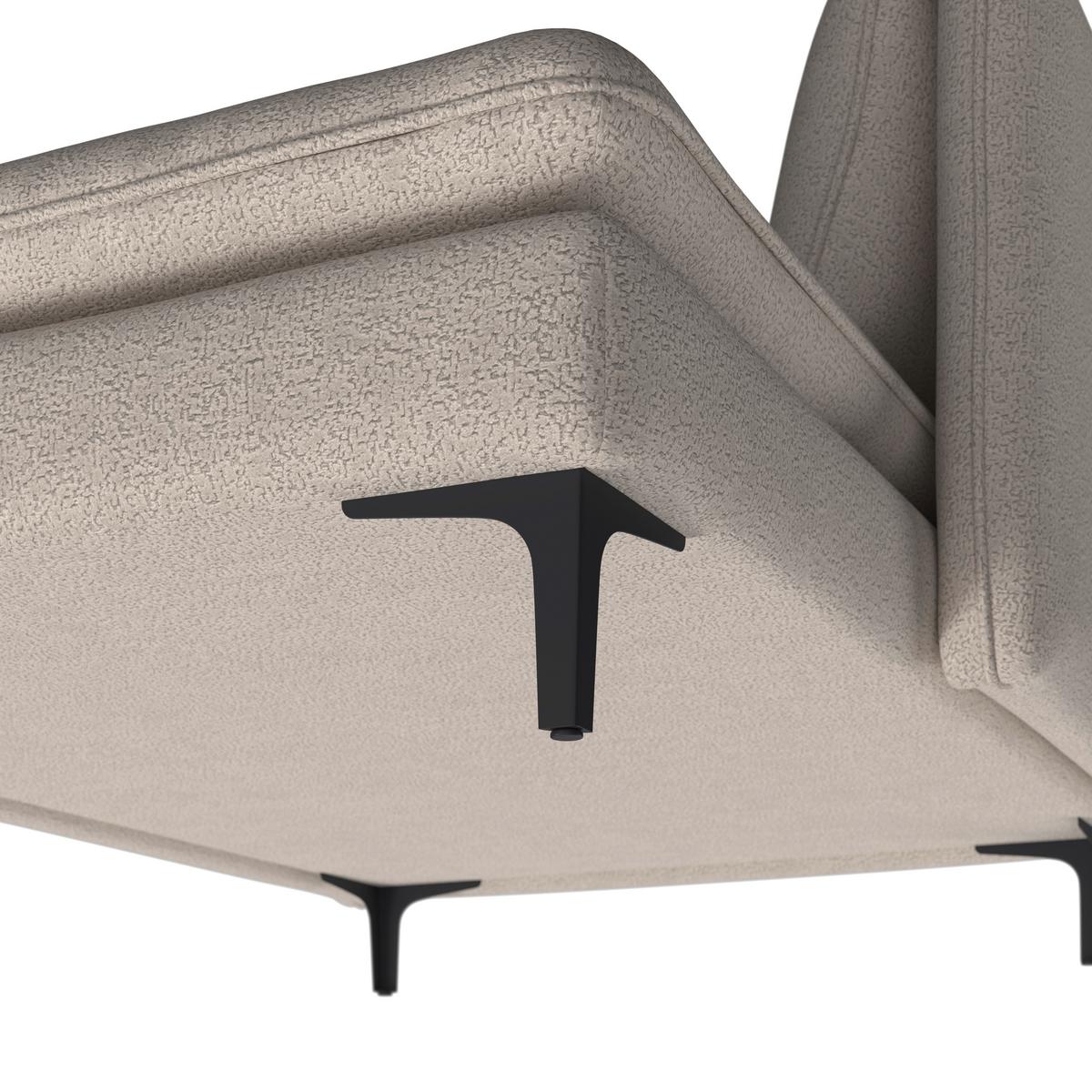 Relaxačné ležadlo SANDY, sivobéžová ženilka, max.140 kg - čierna/sivobéžová, Modern, kov/drevo (120/74/160cm) - Bessagi Home