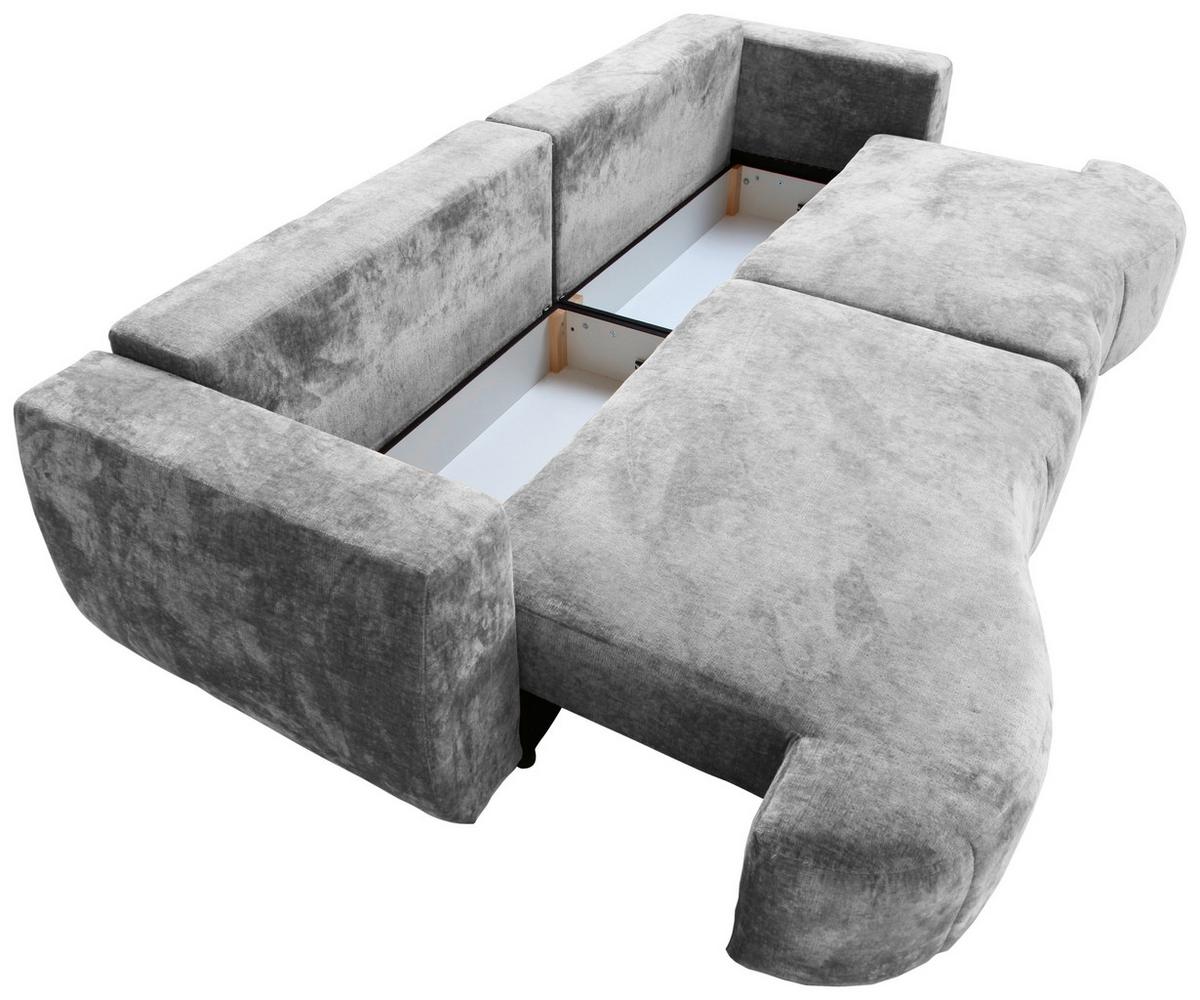 Boxspringsofa Berg Mit Schlaffunktion & Bettkasten - Schwarz/Grau, Trend, Textil (292/71-99/127cm) - Livetastic