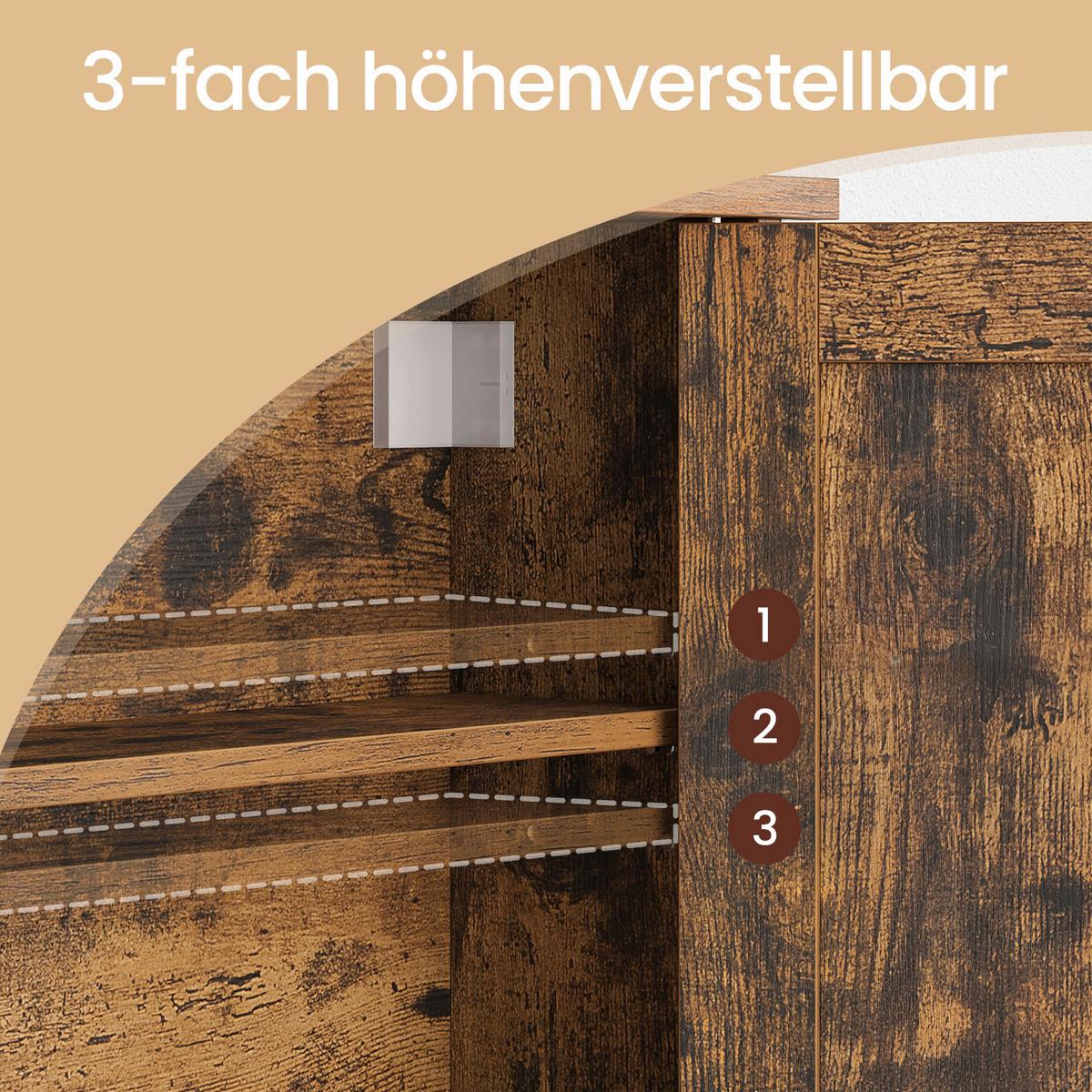 Hängeschrank Washbasin Cabinet - Schwarz/Braun, MODERN, Holzwerkstoff/Metall (60/60/16cm) - MID.YOU