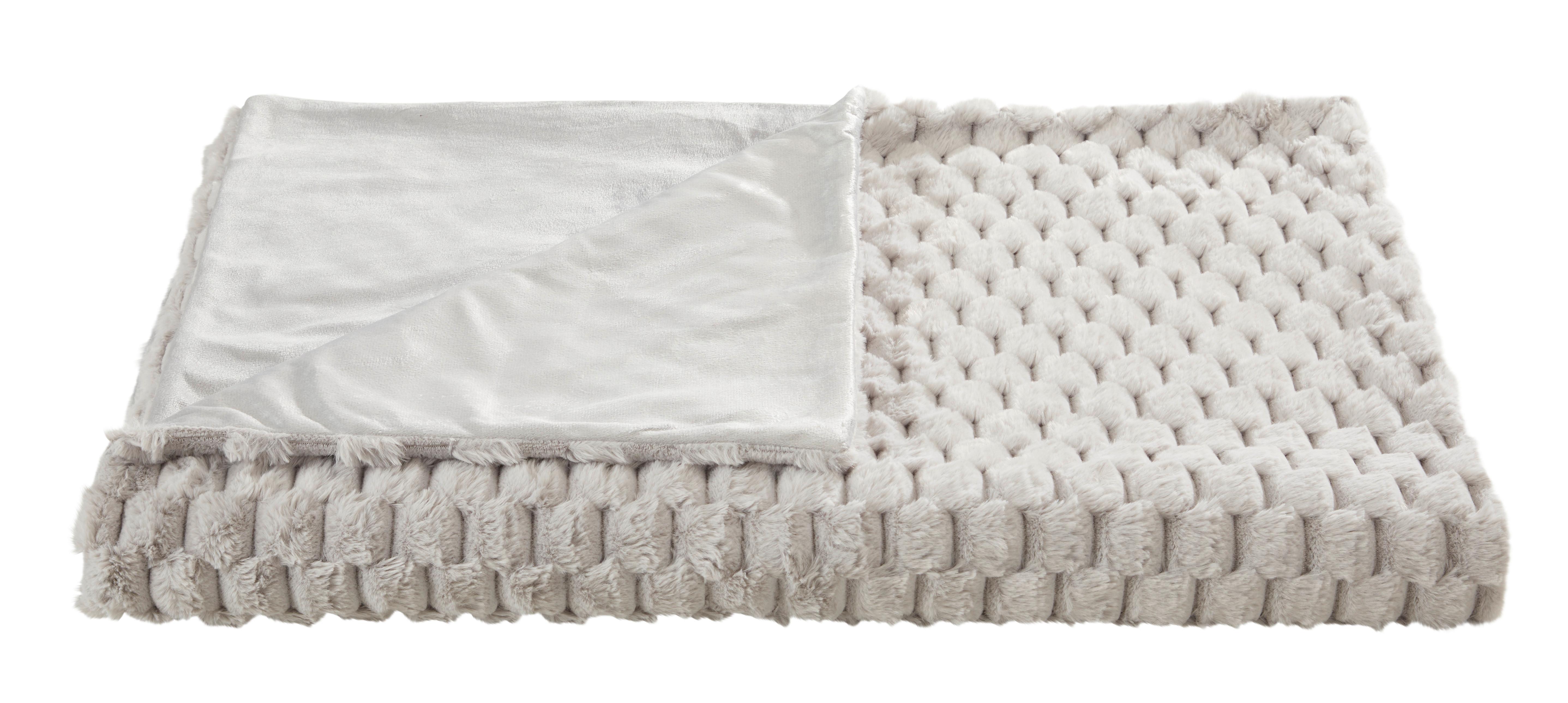 Felldecke Levi - Silberfarben, MODERN, Textil (150/200cm) - Luca Bessoni