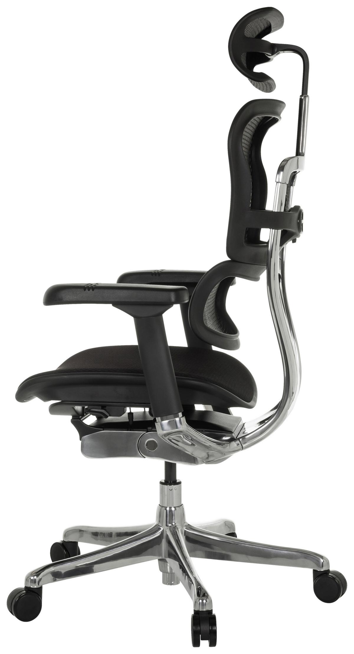 Drehstuhl Ergohuman Gen2 Schwarz B: 78 Cm - Silberfarben/Schwarz, MODERN, Kunststoff/Textil (78/117 - 136/64cm) - MID.YOU