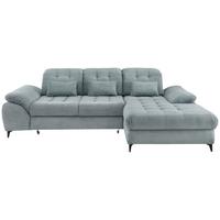 Eckschlafsofa Delphino Hellblau S: 273x189 cm - Schwarz/Hellblau, MODERN, Textil (273/189cm) - Livetastic