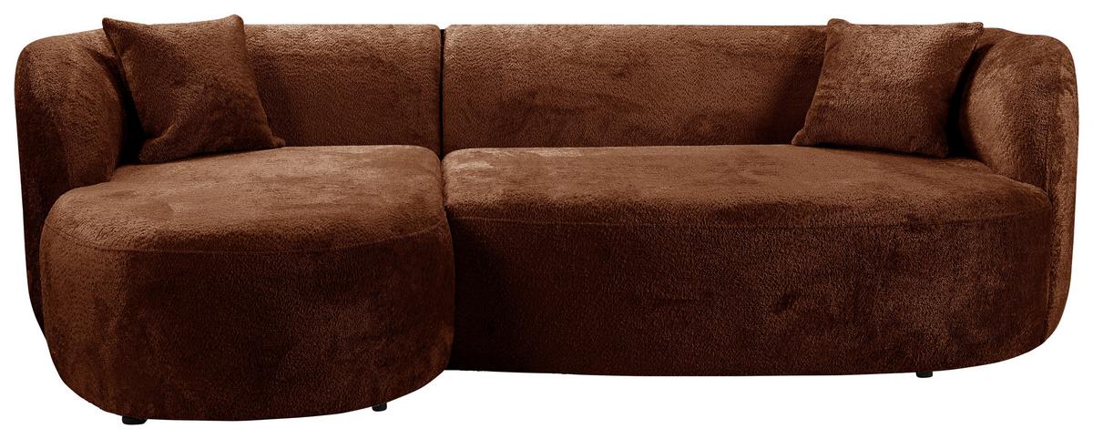 Ecksofa Flick Rostfarben/Schwarz, 143 cm - Rostfarben/Schwarz, Design, Textil (143/264cm) - MID.YOU