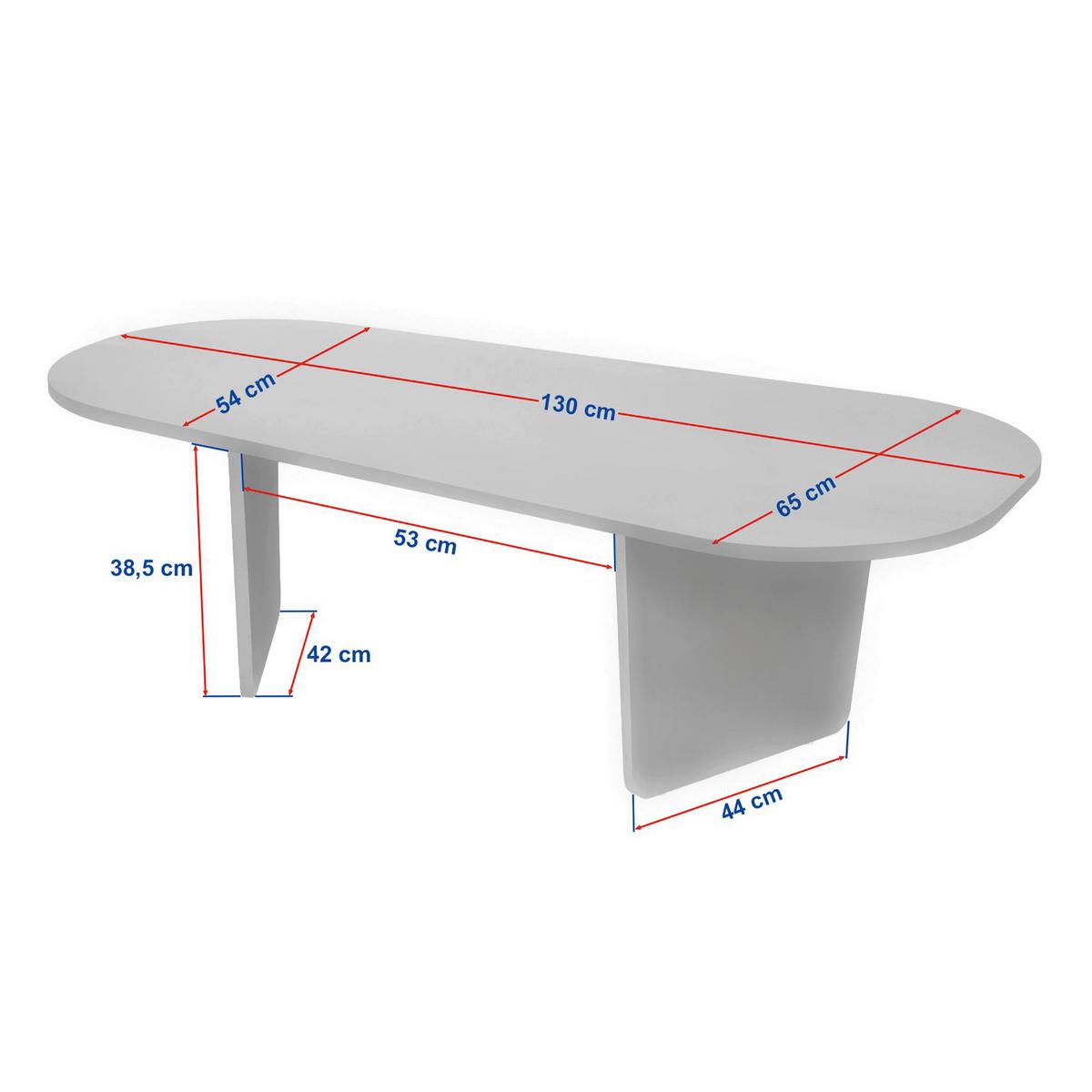 COUCHTISCH Ovalis Schwarz L: 130cm - Schwarz, Design, Holzwerkstoff (130/65-54/40cm) - MID.YOU
