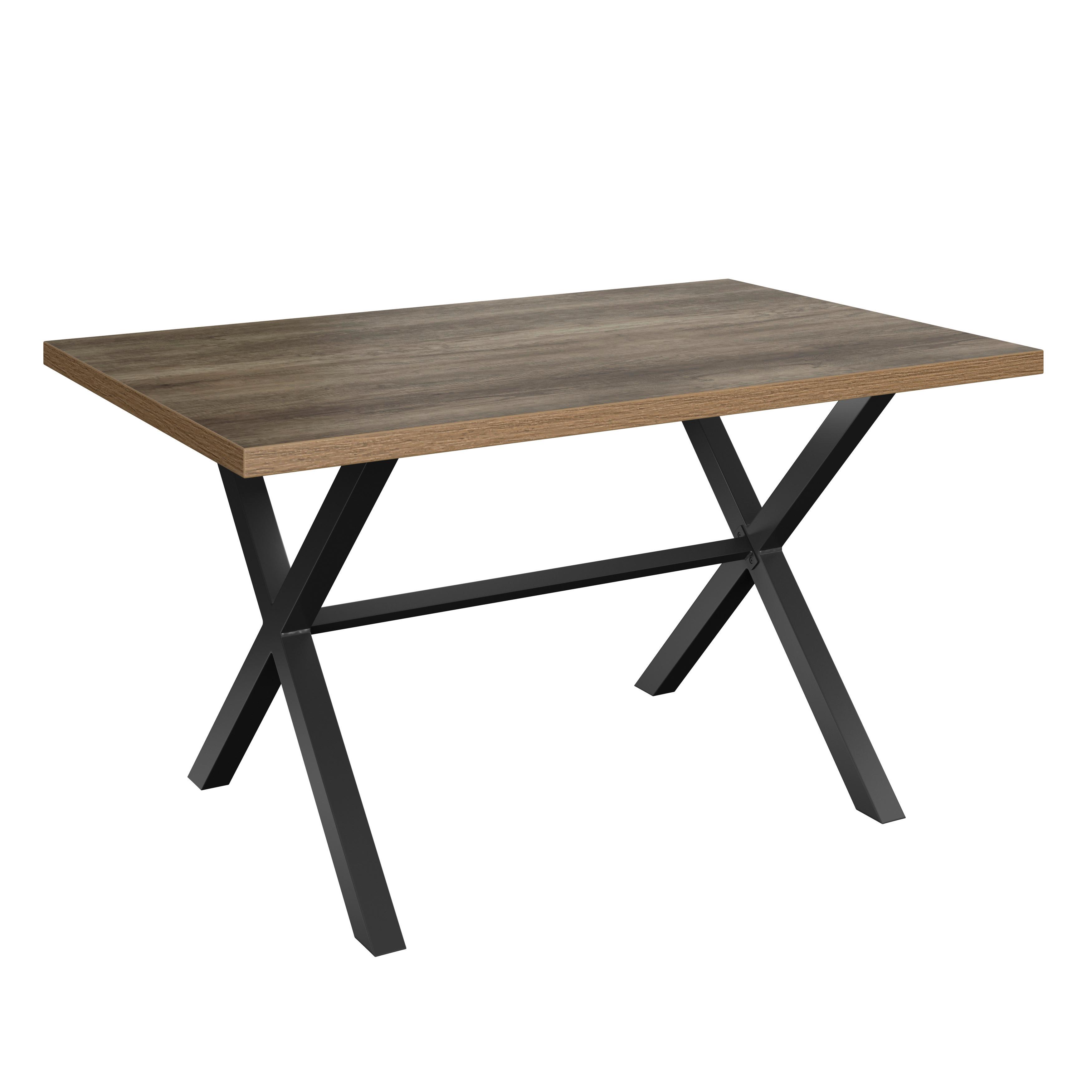 Esstisch Bonny 140x90 Cm Wildeiche Dekor/anthrazit - Eichefarben/Anthrazit, KONVENTIONELL, Holzwerkstoff/Metall (140/75/90cm)