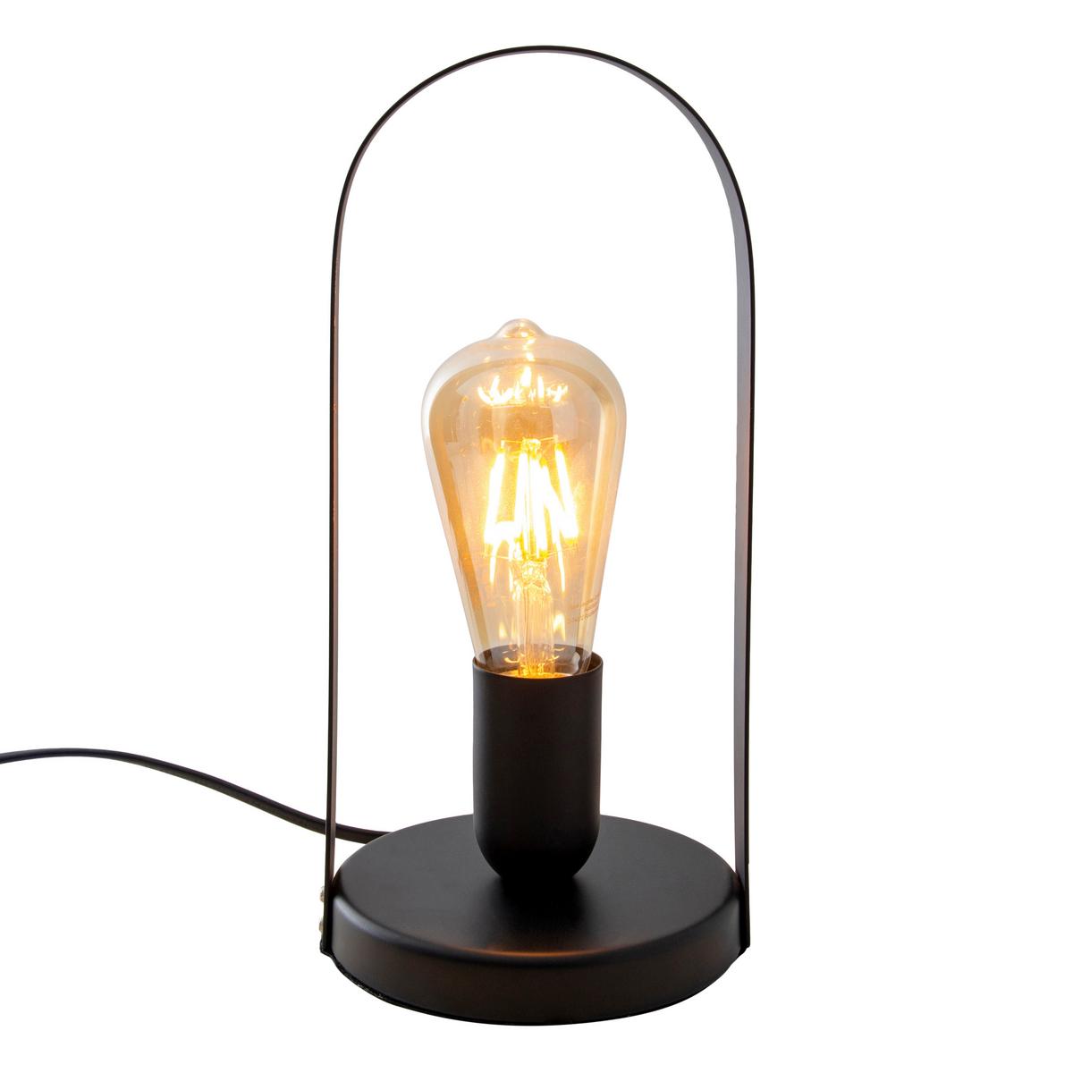 Tischlampe Faro Schwarz Vintage Style - Schwarz, Design, Metall (13,5/28,5cm) - Näve