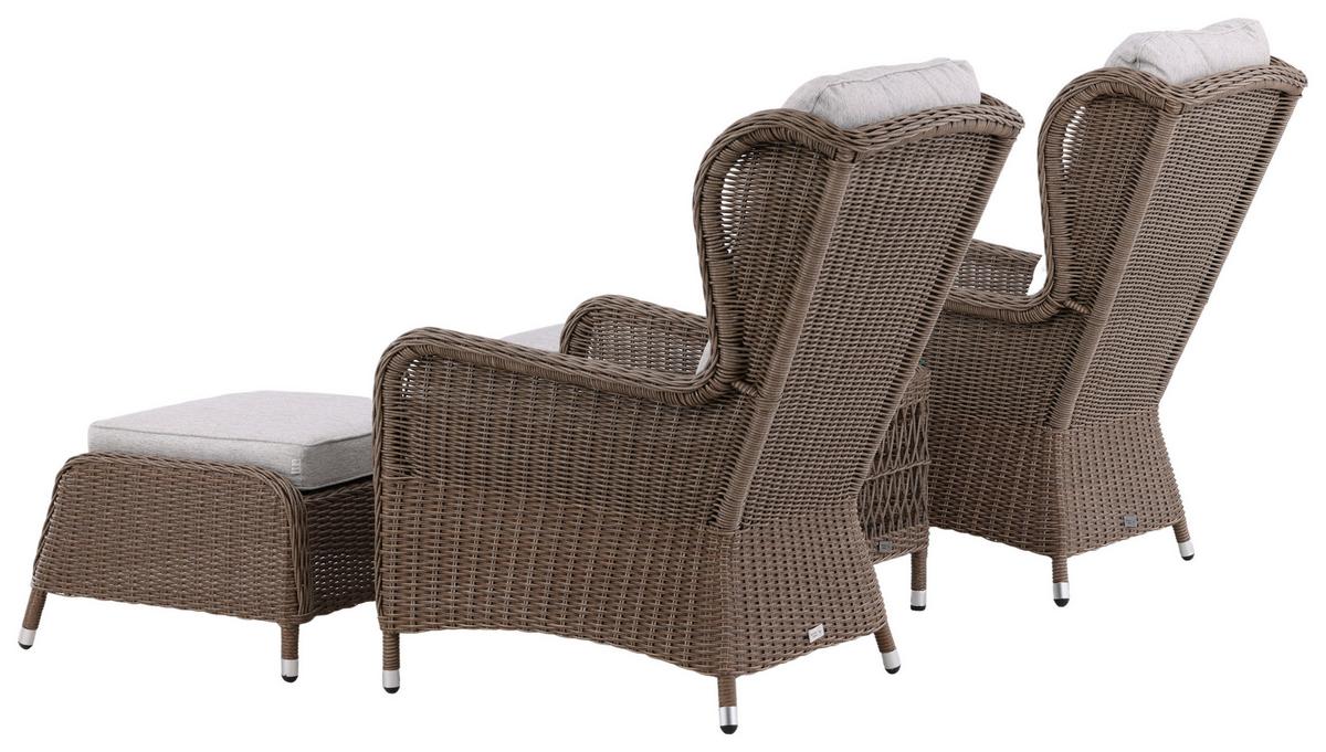 Loungegarnitur Washington - Beige/Braun, KONVENTIONELL, Kunststoff/Textil - Gardenson