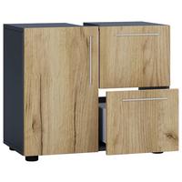 Waschbeckenunterschrank Flandu B: 61 cm, Anthrazit - Honigeiche/Anthrazit, MODERN, Holzwerkstoff (61/51/32cm) - MID.YOU