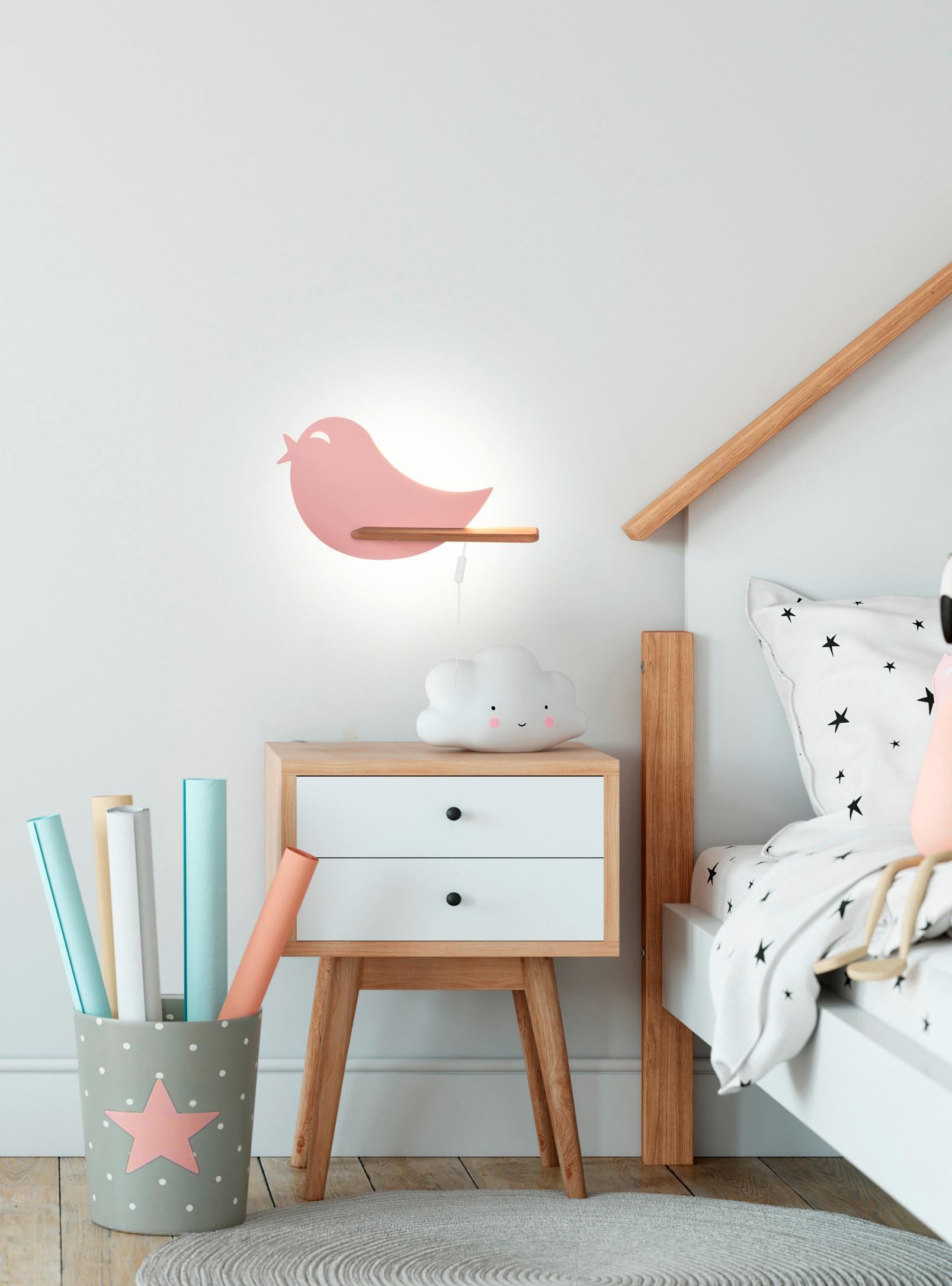 Kinderwandleuchte 21-85054 Bird - Pink, Basics, Holz/Holzwerkstoff (40/12/21.5cm)