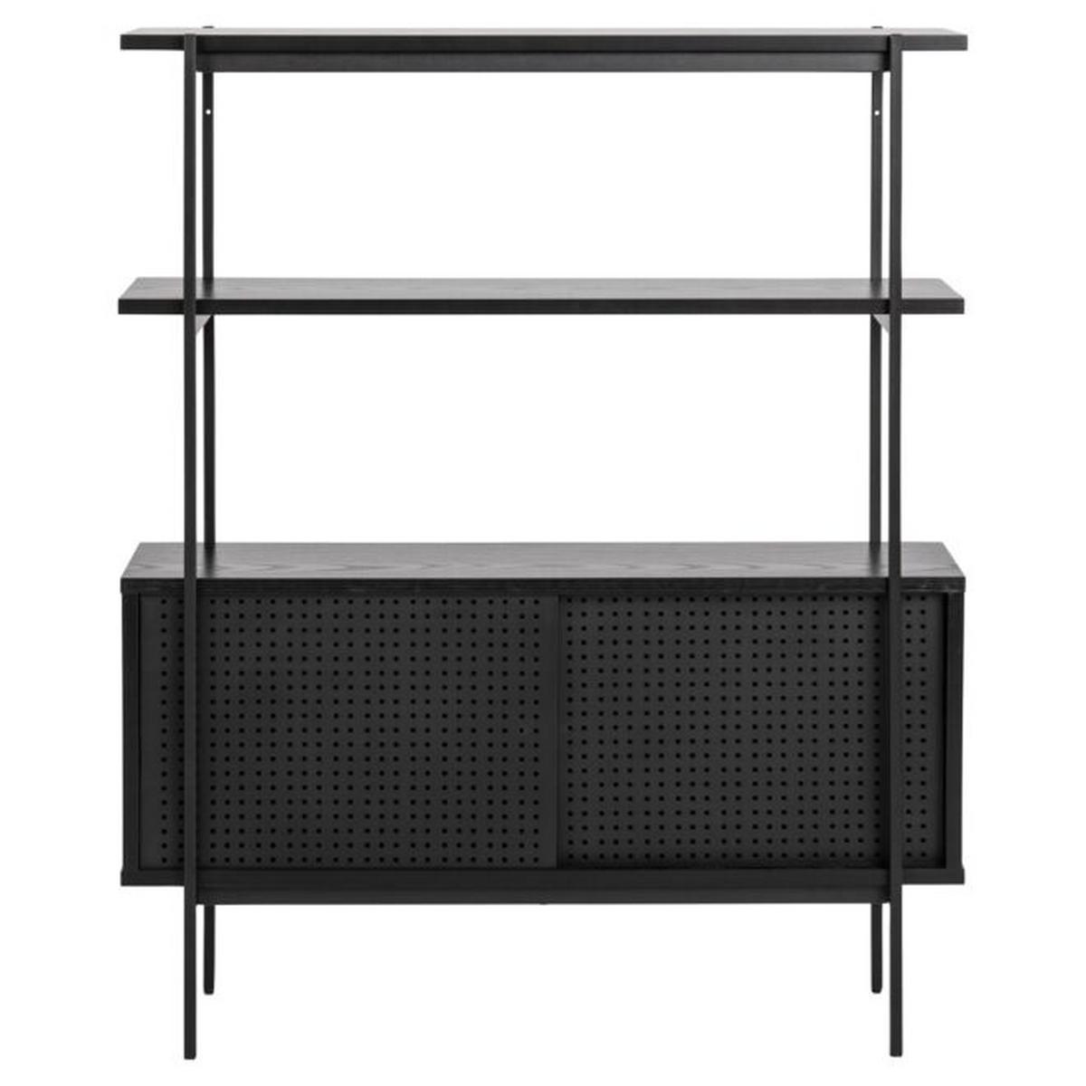 REGÁLOVÝ DIEL ANGUS - čierna, Modern, kov/kompozitné drevo (94/113,8/27cm)