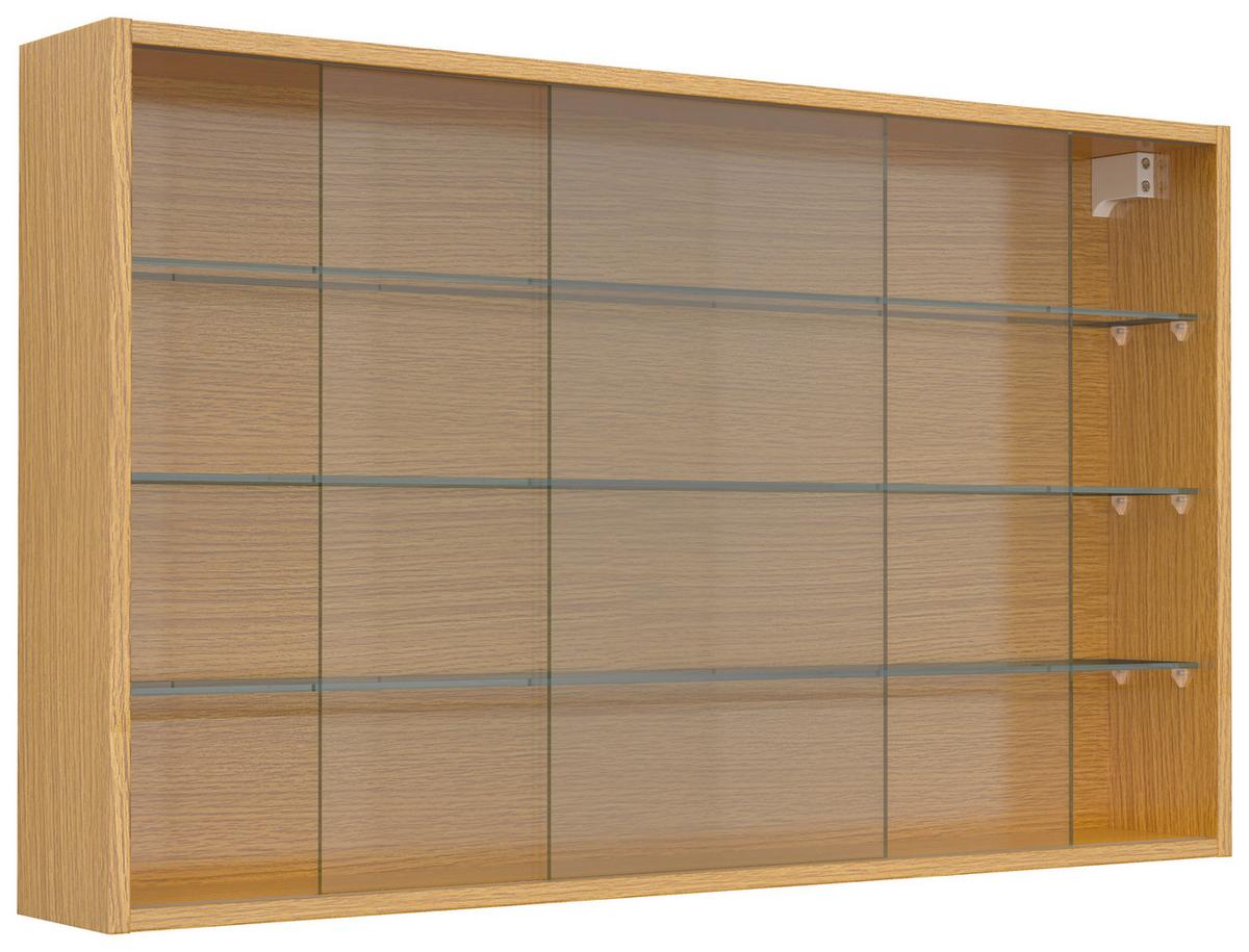 Hängevitrine Drivalo Eiche Dekor B: 100 cm - Honigeiche/Transparent, Design, Glas/Holzwerkstoff (100/60/15cm) - MID.YOU