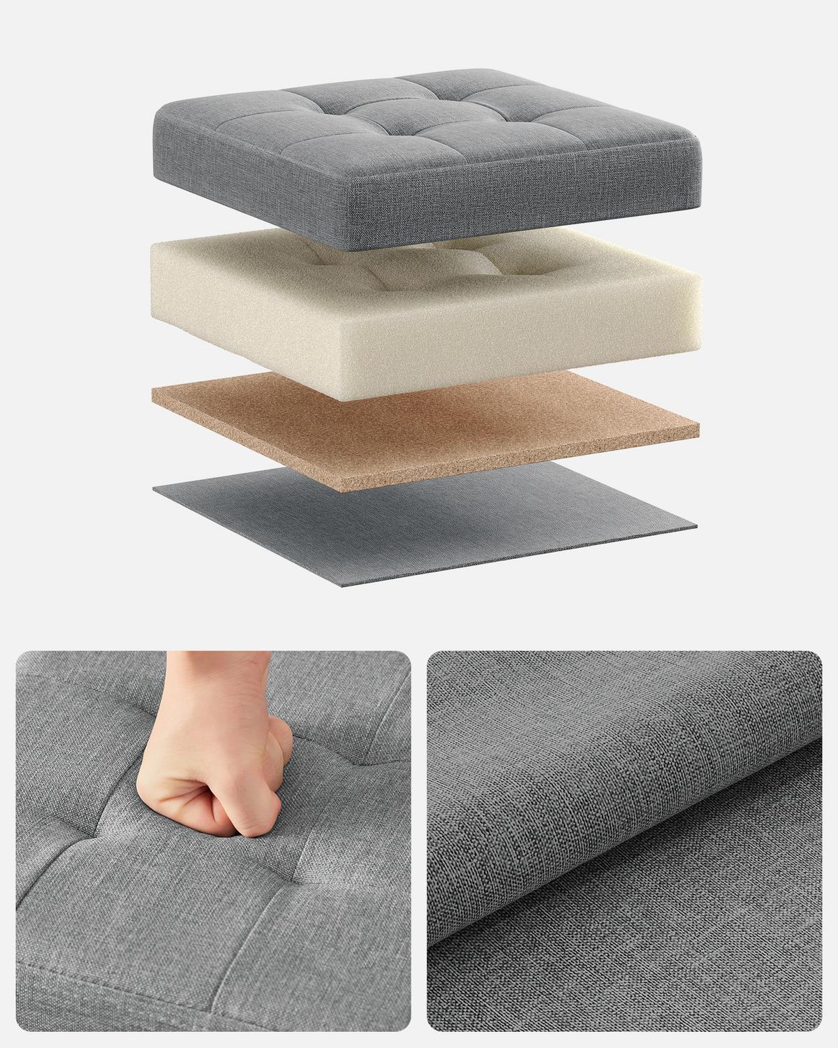 Sitzbox Hellgrau B: 30cm - Hellgrau, Basics, Holzwerkstoff/Textil (30/30/30cm)