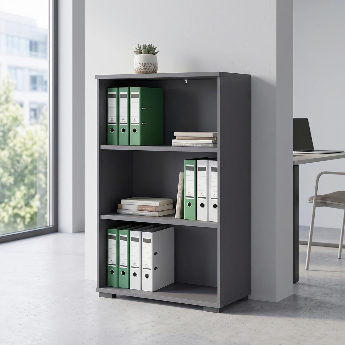 Aktenregal GW-Profi Graphitfarben B: 80 cm - Anthrazit/Schwarz, KONVENTIONELL, Holzwerkstoff (80/123/40cm) - Germania