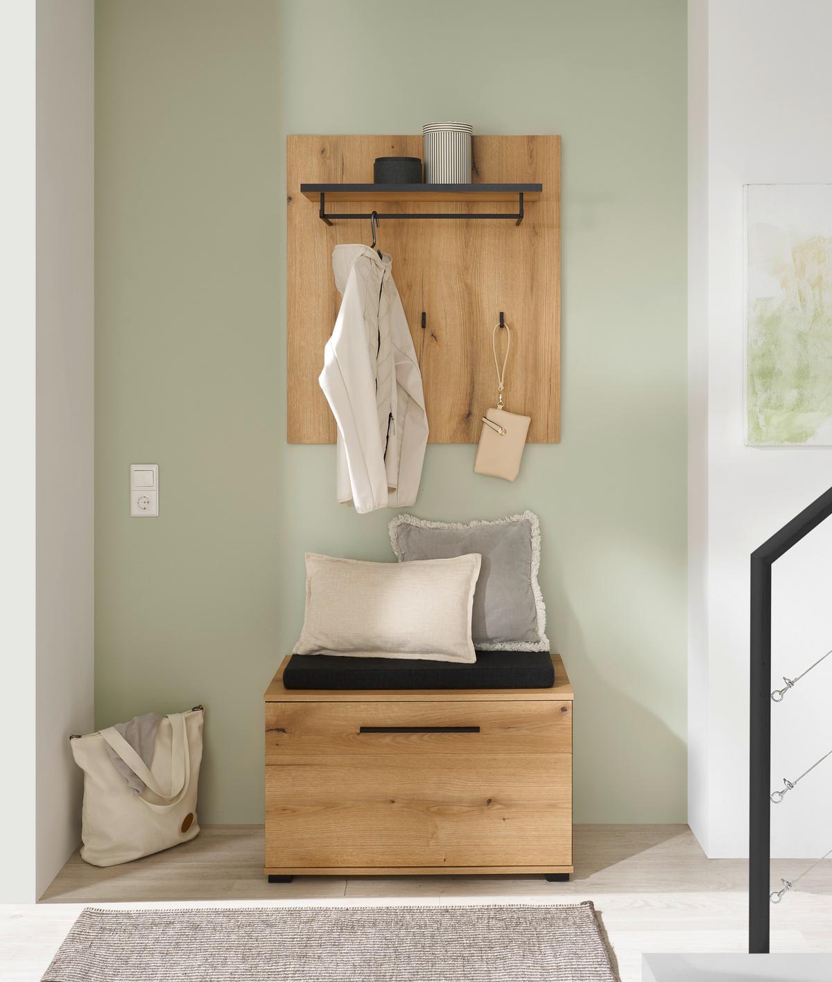 Garderobe Cantara Eichefarben B: 80cm - Eichefarben, MODERN, Holzwerkstoff (80/200/39cm) - MID.YOU
