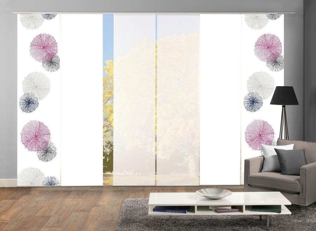 Flächenvorhang 6-Tlg. Rawlins B: 60 cm, Flieder/Weiß - Flieder, Basics, Textil (6x60/245cm)