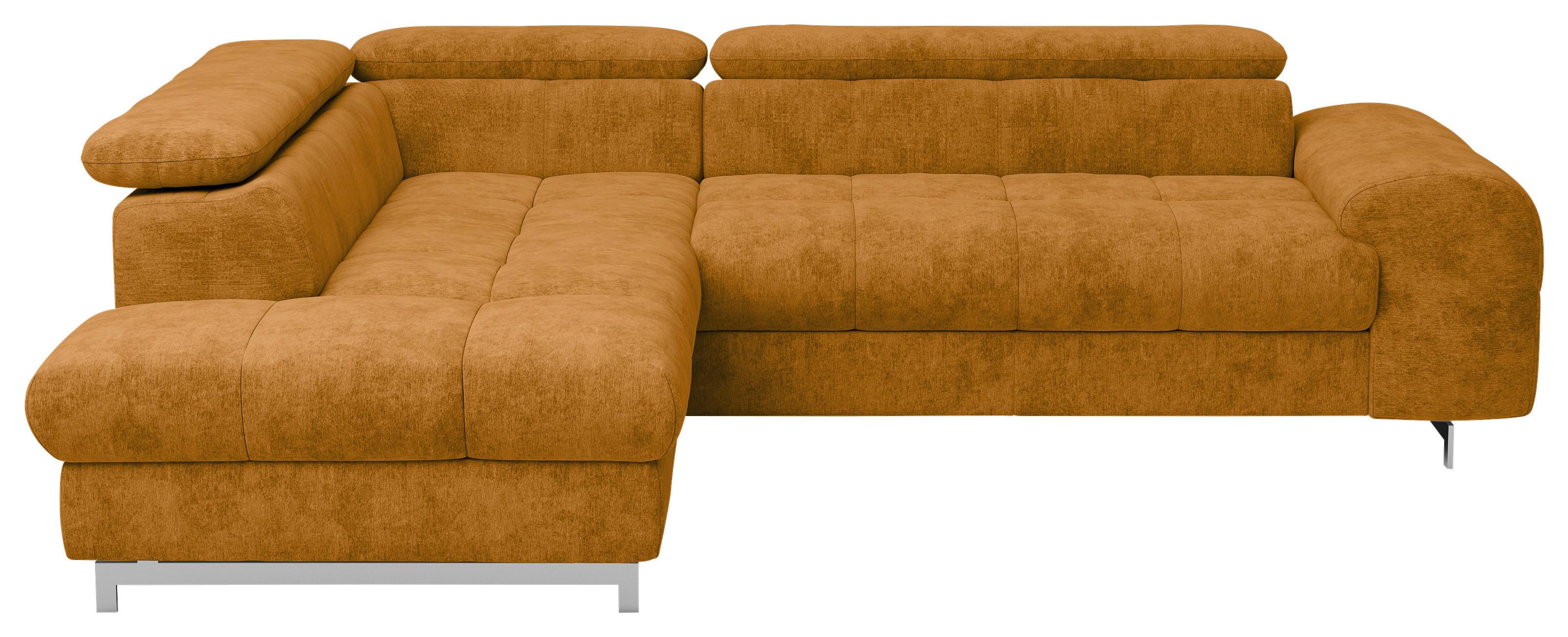 Ecksofa mit Schlaffunktion Cloud + Goldfarben - Chromfarben/Goldfarben, KONVENTIONELL, Textil (206/257cm) - Livetastic