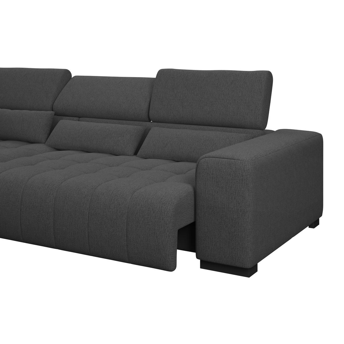 Ecksofa Matera Schwarz/Weiß S: 226x311cm - Schwarz/Graphitfarben, Trend, Textil (226/311cm)