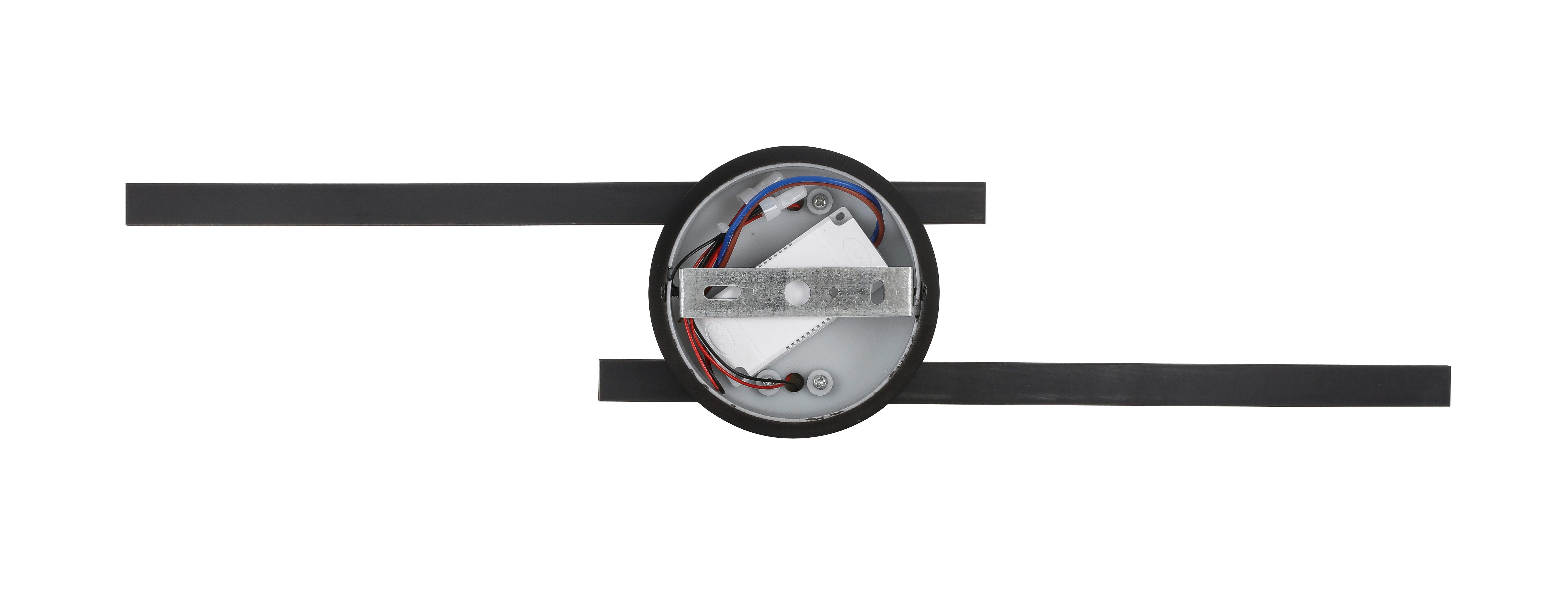 Led-deckenleuchte Iryna L: 55 Cm - Schwarz, Design, Kunststoff/Metall (55/12/6,5cm) - Luca Bessoni