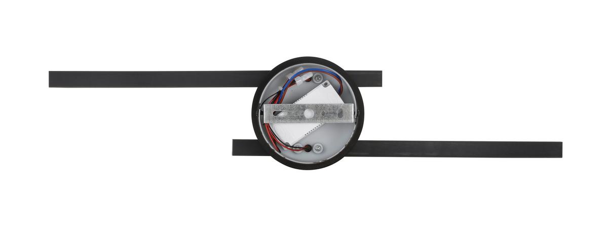 Led-deckenleuchte Iryna L: 55 Cm - Schwarz, Design, Kunststoff/Metall (55/12/6,5cm) - Luca Bessoni