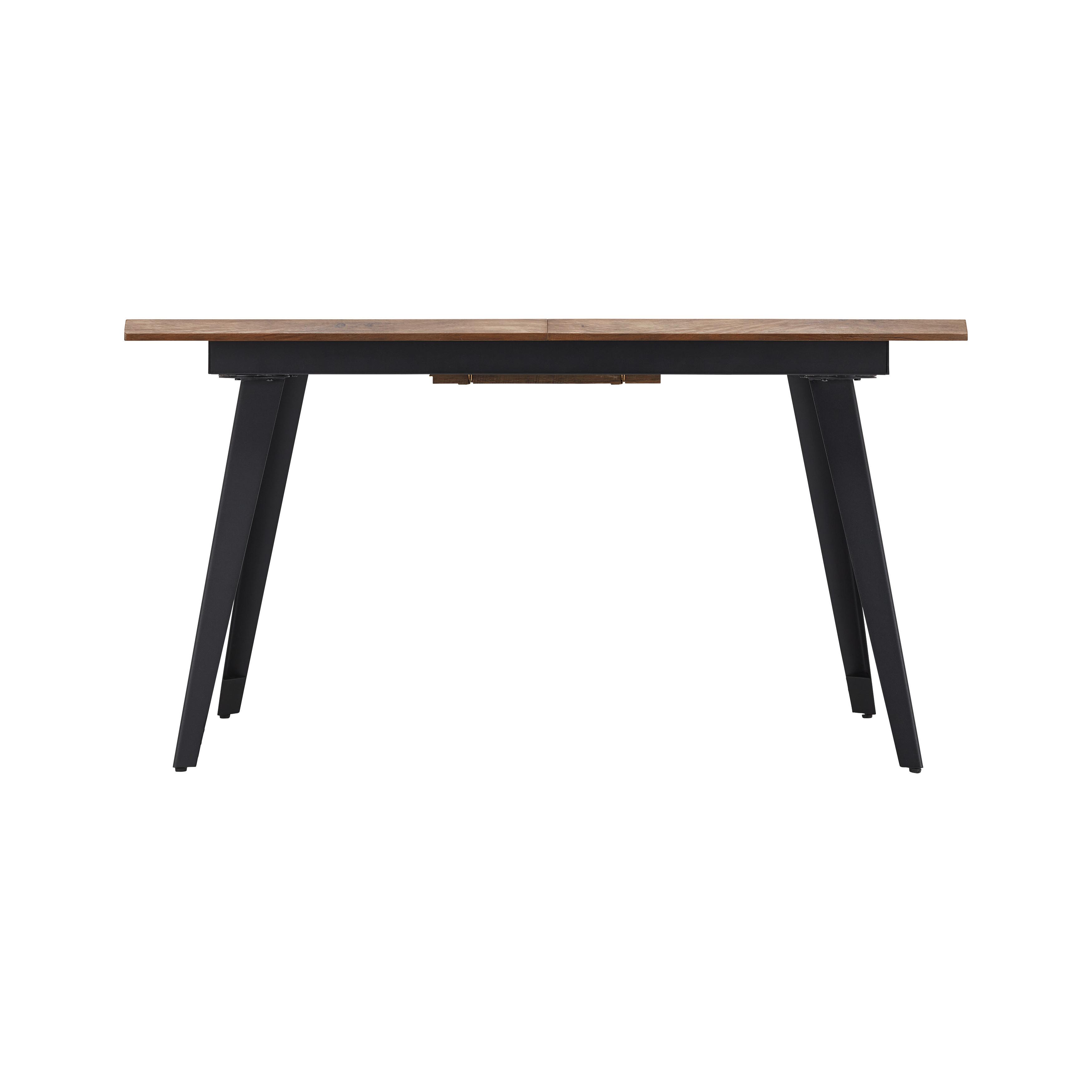 Rozkládací Jídelní Stůl Ján 140-180cm - černá/barvy vlašských ořechů, Moderní, kov (76/140-180/80cm) - P & B
