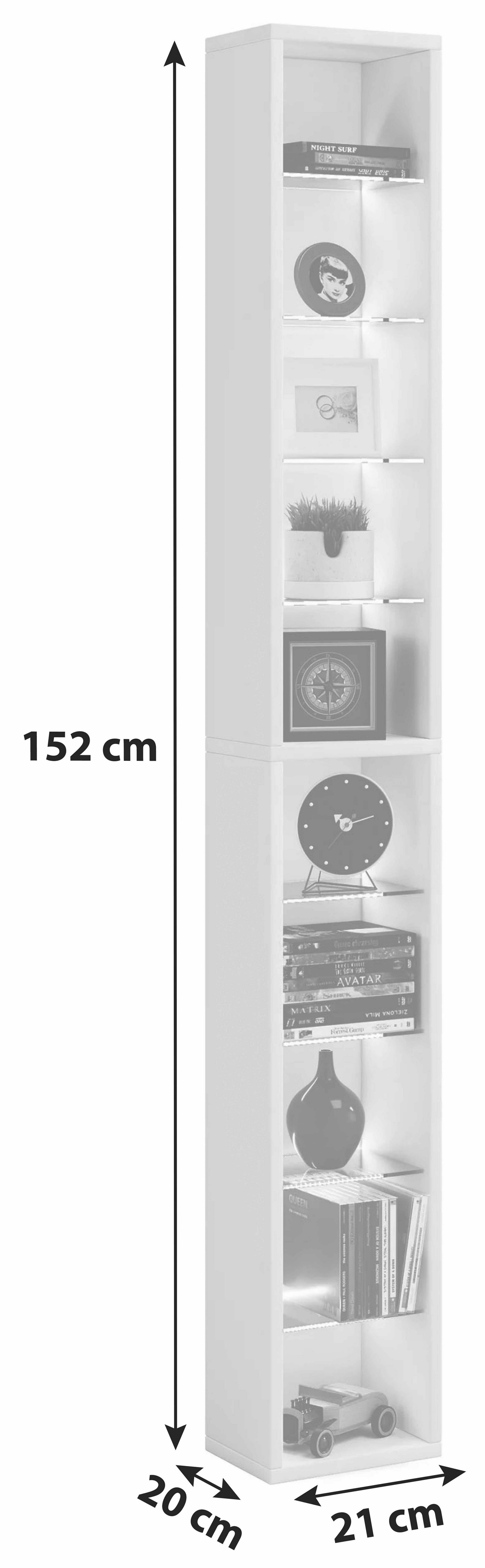 Regal Rasato Xl 21 Cm Schwarz - Schwarz, Basics, Glas/Holzwerkstoff (21/152/14cm) - MID.YOU
