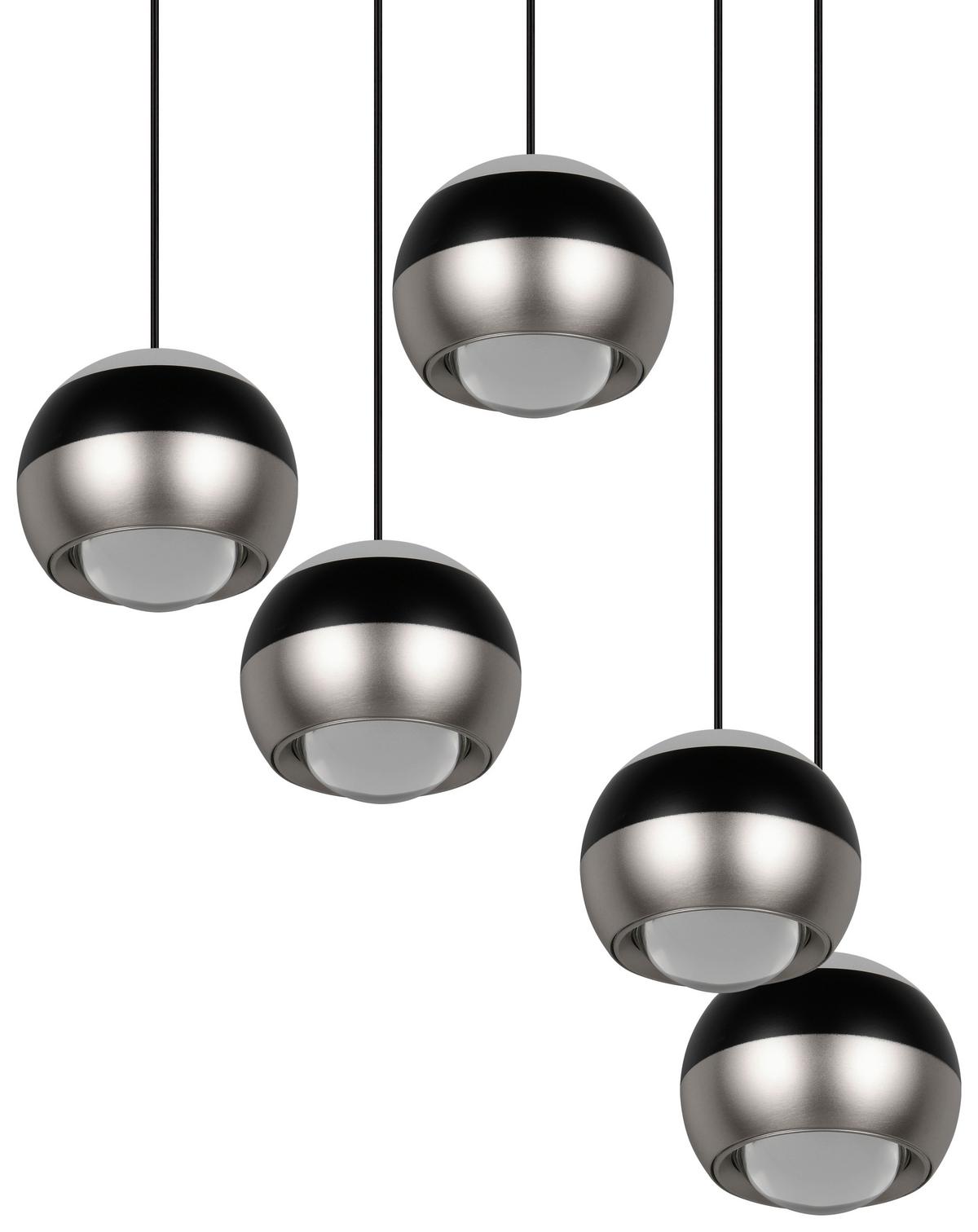 Led-hängeleuchte 344430507 Orbit - Schwarz/Nickelfarben, Design, Metall (30/150cm) - Trio Leuchten