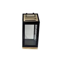 Laterne Hermine -Paz- - Schwarz/Naturfarben, KONVENTIONELL, Glas/Holzwerkstoff (15cm) - Luca Bessoni