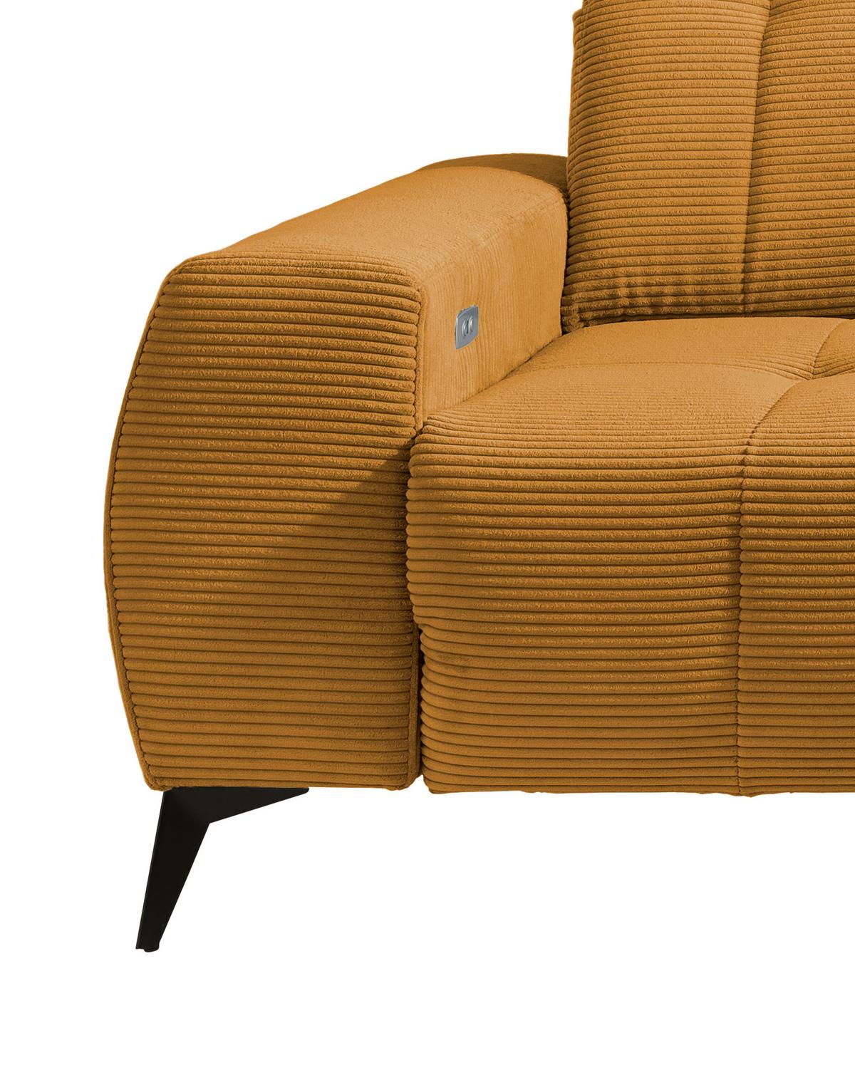 Ecksofa mit USB Anschluss Sano, Goldfarben,s: 261x200 cm - Goldfarben/Schwarz, MODERN, Textil (261/200cm) - Livetastic