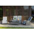 Loungegarnitur 4-Tlg Santander Metall/Polly-Rattan mit Kissen - Grau, MODERN, Kunststoff/Textil (120/60/60cm) - Beldano