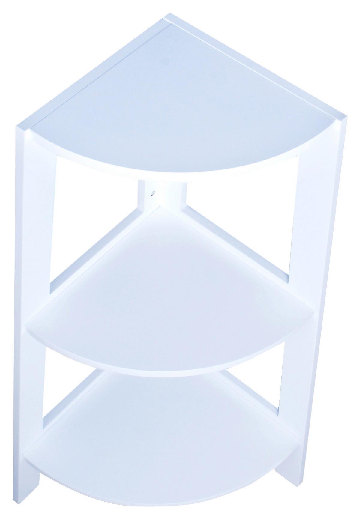 Sarokpolc Emil - fehér, Modern, faalapú anyag (37/80/37cm)