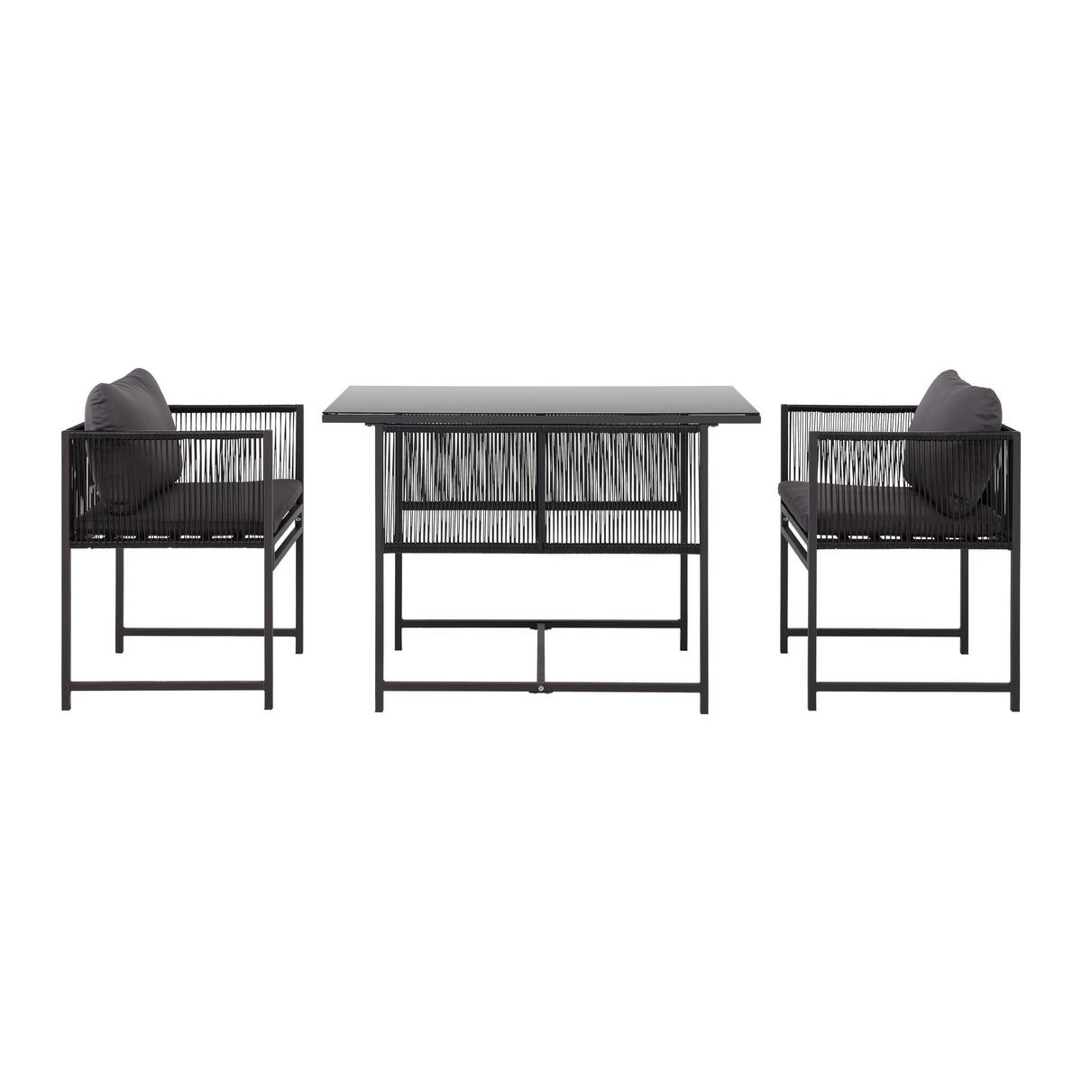 Záhradní souprava STELA - šedá/černá, Moderní, kov/textil - Bessagi Garden