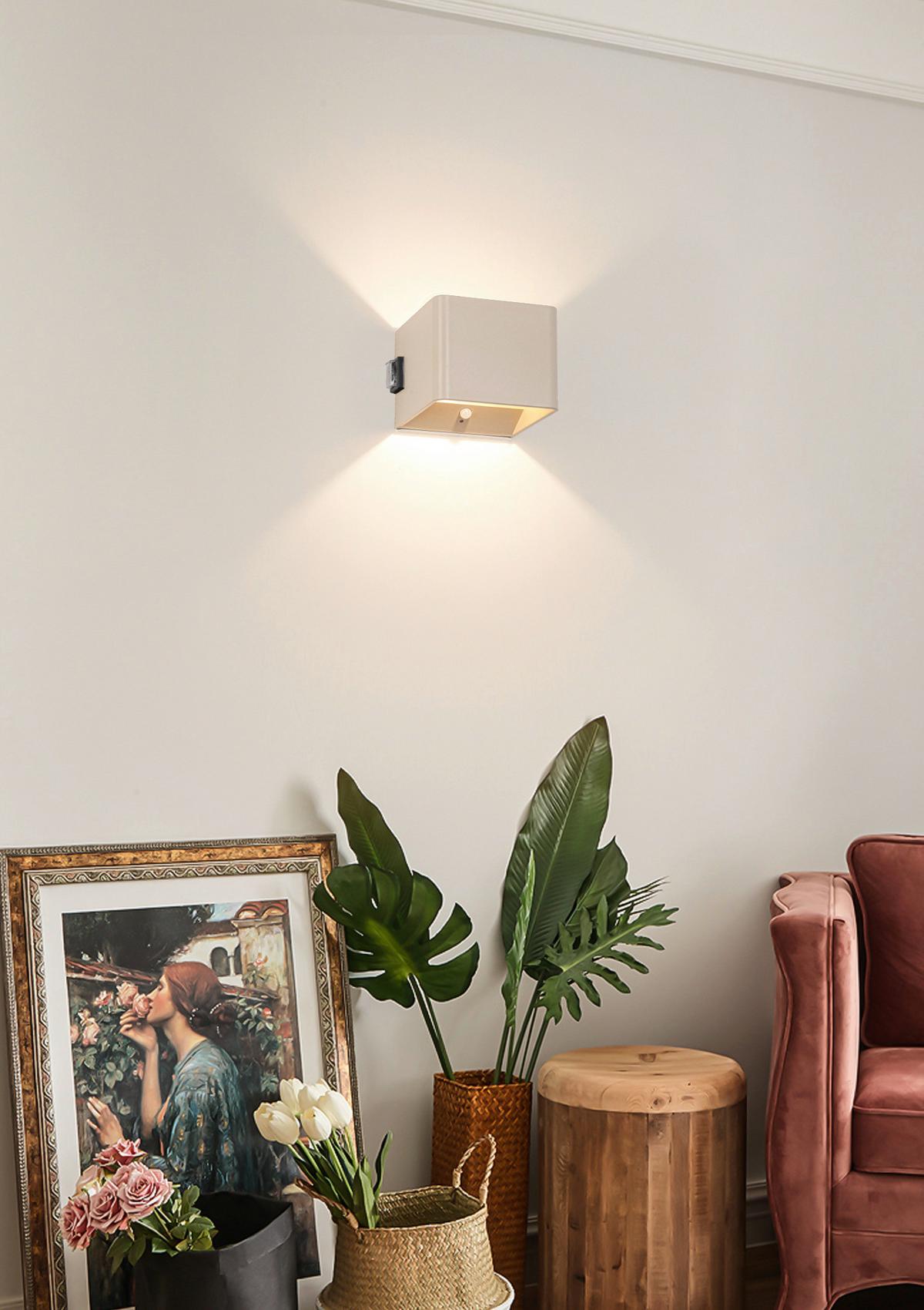 NÁSTĚNNÉ LED SVÍTIDLO HERO2 - pískové barvy, Moderní, kov/plast (10,28/10,1/8,05cm) - Modern Living