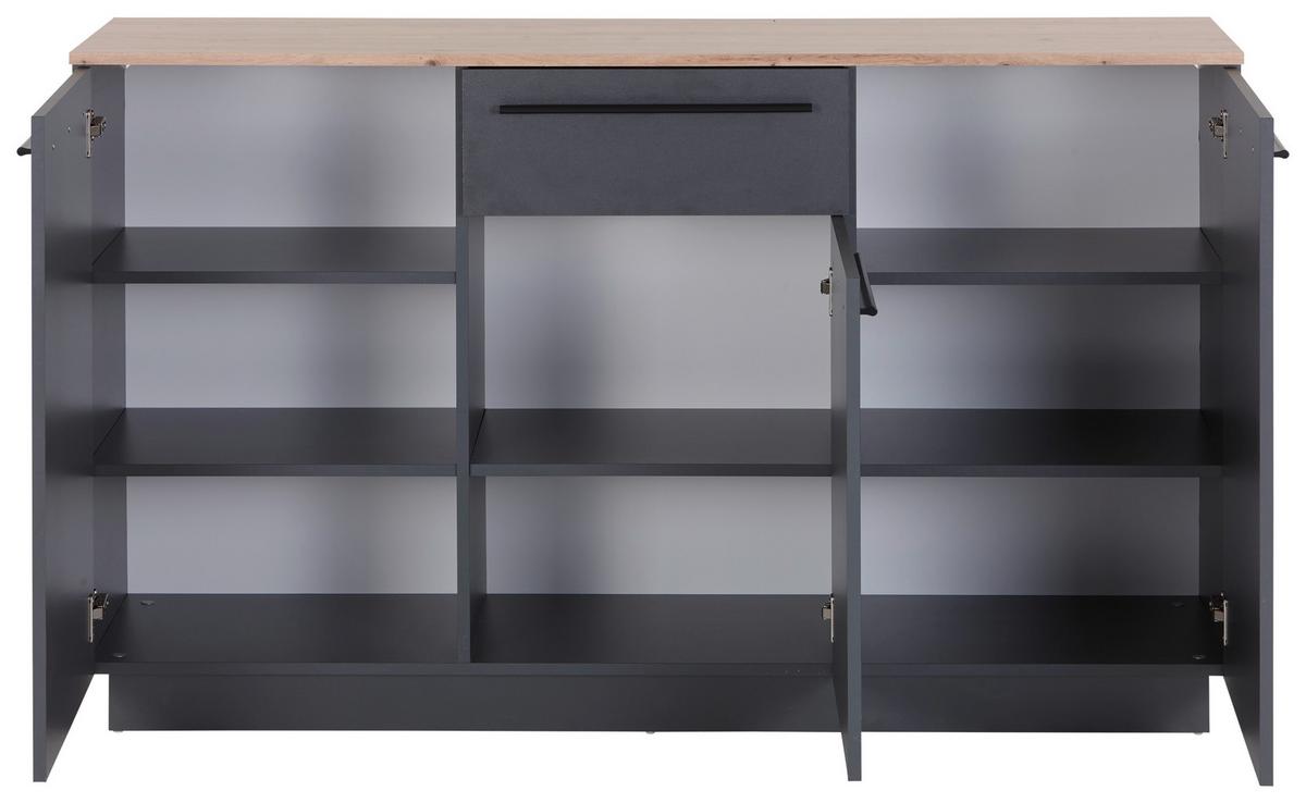 Kommode 150 cm Alaska 2, Artisan Eiche Deko - Anthrazit/Eiche Artisan, MODERN, Holzwerkstoff (150/90,9/42cm)