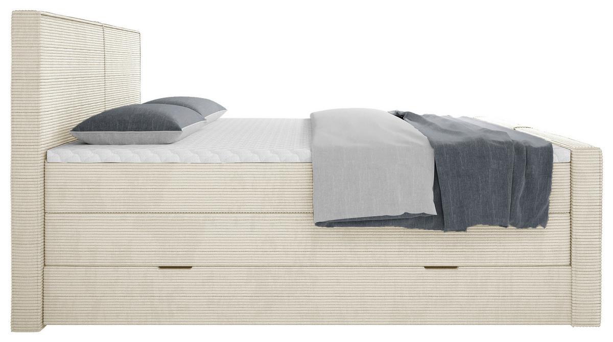 Boxspringbett Rodi Beige LF: 180x200 cm - Beige, MODERN, Textil (180/200cm) - Livetastic