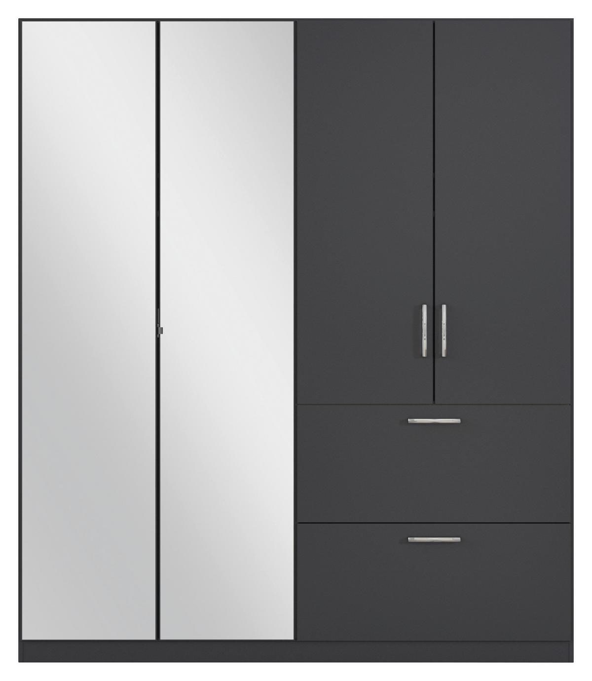 Drehtürenschrank Padua Grau B: 180 Cm - Grau, MODERN, Holzwerkstoff (180/210/54cm) - Rauch Möbel