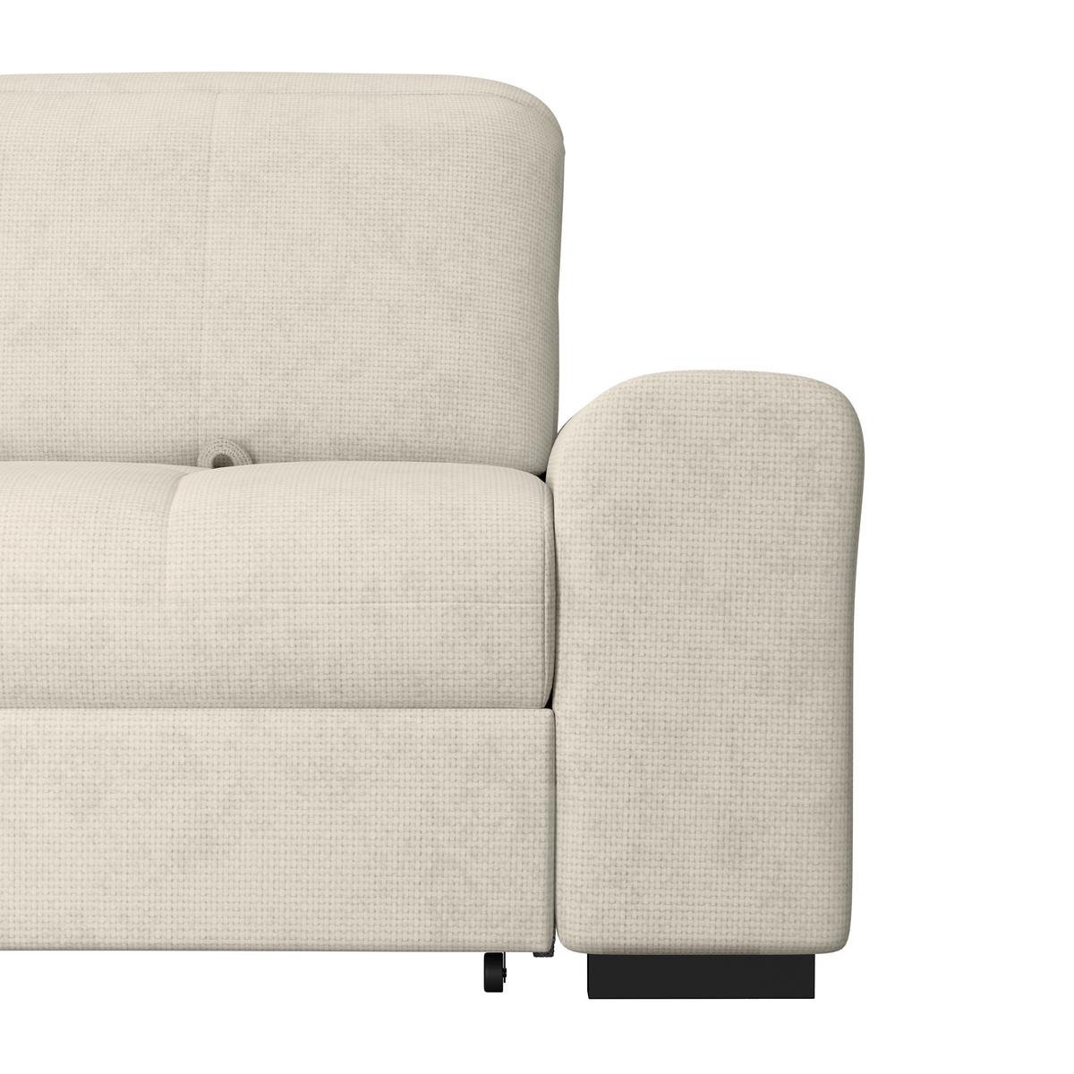 Ecksofa mit Bettfunktion Malaga new Chenille hellgrau - Hellgrau/Schwarz, KONVENTIONELL, Textil (203/286cm) - Ondega