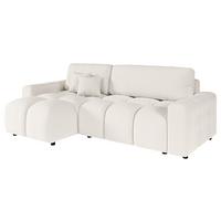 Ecksofa Luki Weiß S: 233x142 cm - Schwarz/Weiß, Design, Textil (233/142cm) - Livetastic