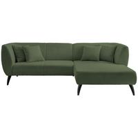 Ecksofa Colori Dunkelgrün S: 264/160 cm - Dunkelgrün/Schwarz, MODERN, Holz/Textil (264/160cm) - MID.YOU