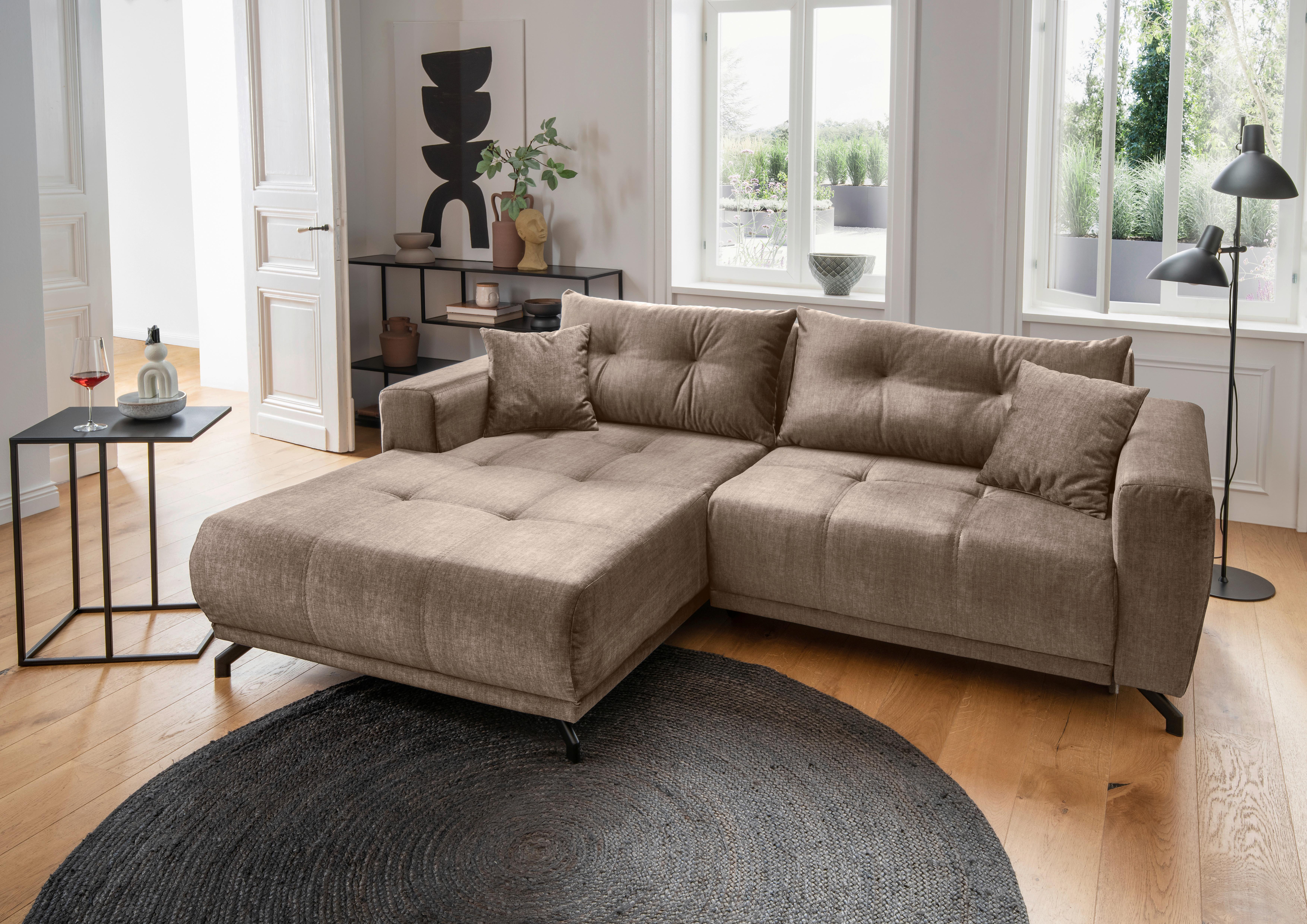 Ecksofa Restato Hellbraun S: 177x246 cm