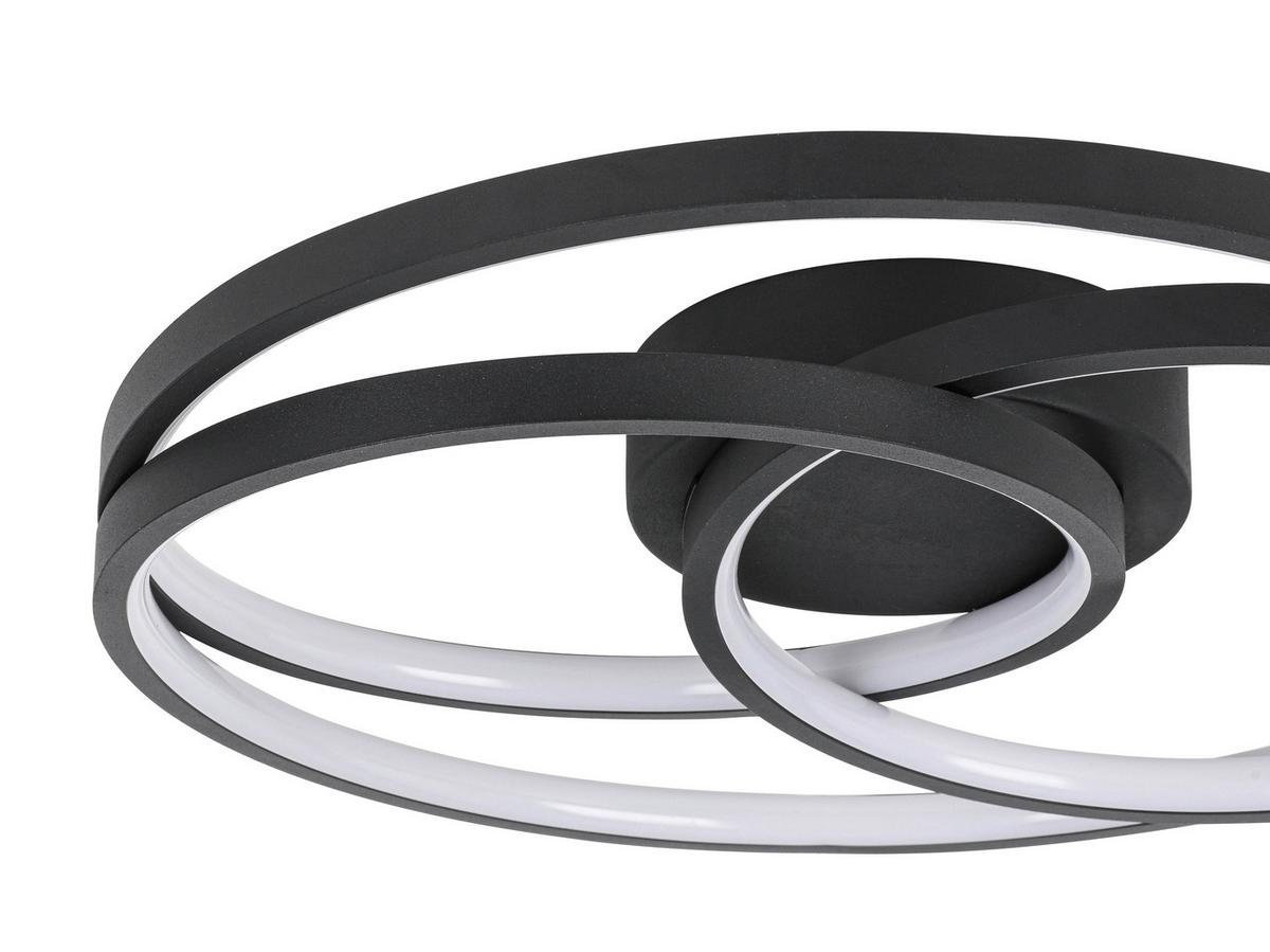 STROPNÉ LED SVIETIDLO RIMO - čierna, Modern, kov/plast (40/7,5cm) - Mömax