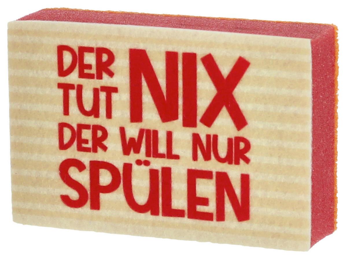 Schwamm Luisa - Blau/Rotorange, Basics, Kunststoff (10,5/7/3cm)