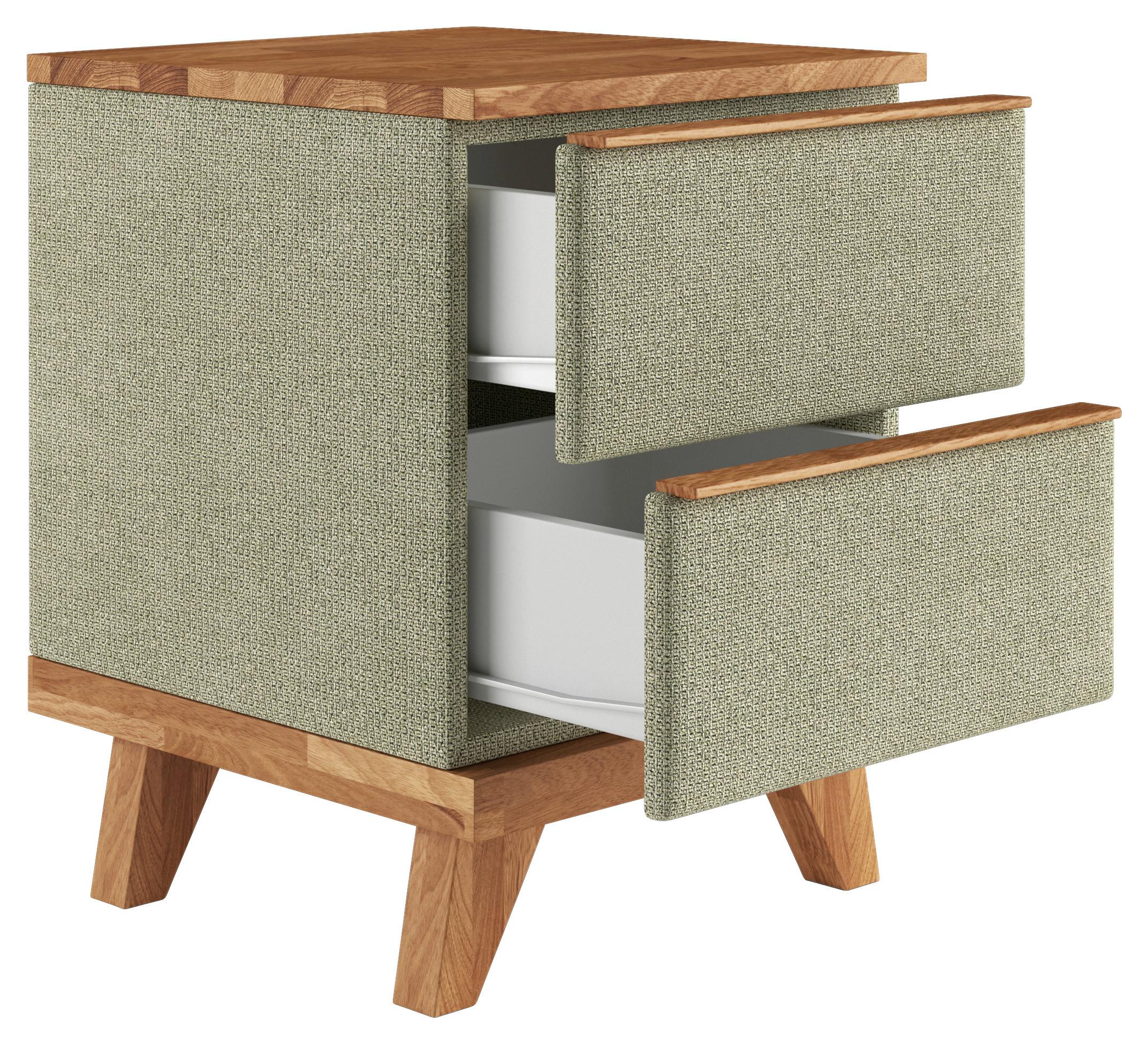 Nachtkästchen Emily 2 - Eichefarben/Grün, MODERN, Holz/Holzwerkstoff (43/57/45cm) - Luca Bessoni