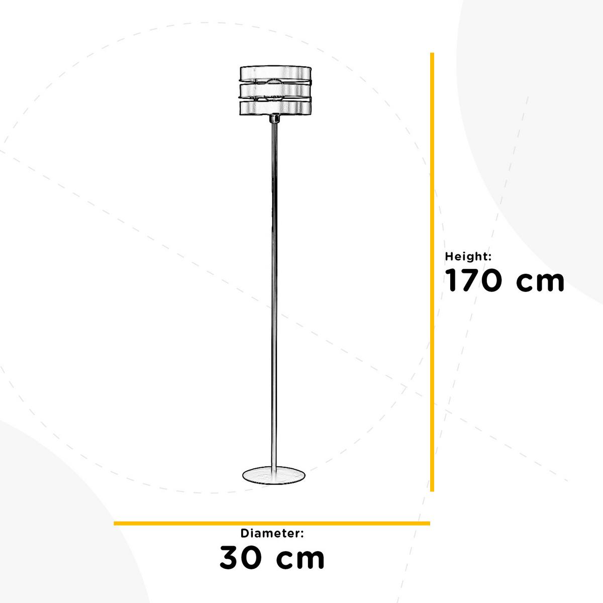 Stehleuchte 5028/ptn - Schwarz, Design, Metall (30/170cm)