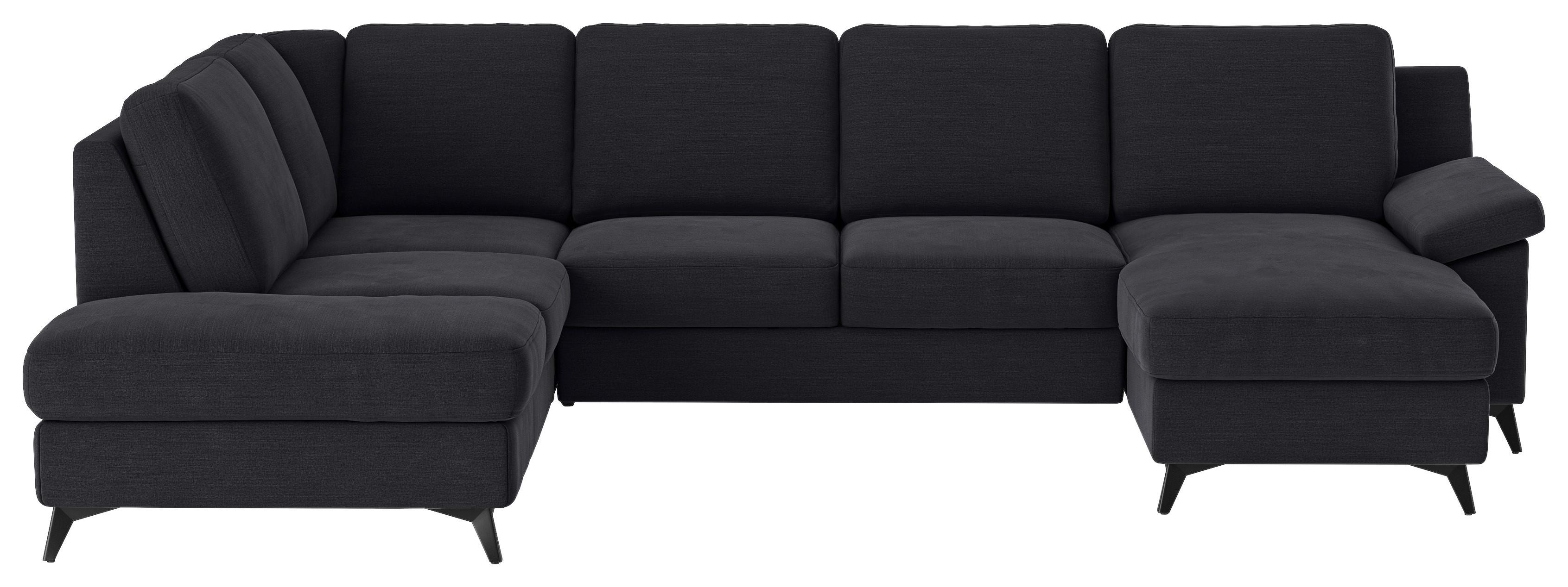 WOHNLANDSCHAFT Boom, Dunkelblau 204x309x156cm - Schwarz/Dunkelblau, KONVENTIONELL, Textil (204/309/156cm) - Cotta