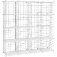 REGALKOMBINATION B: 123 cm Metall/Weiß - Weiß, Basics, Kunststoff/Metall (123/123/31cm) - Boxxx